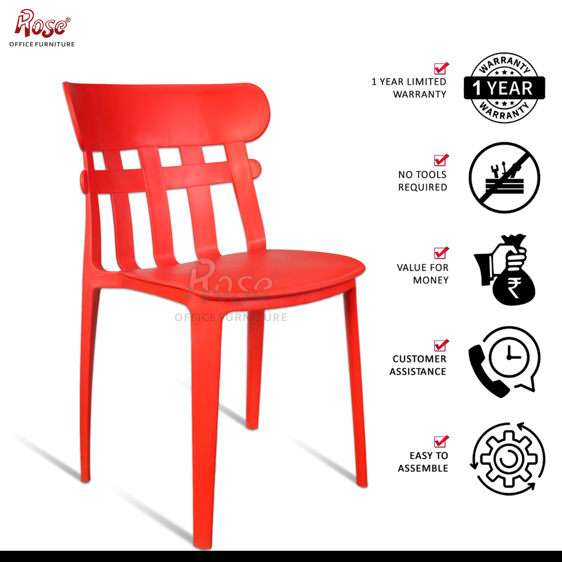 ROSE® Aux Cafe Plastic Chairs