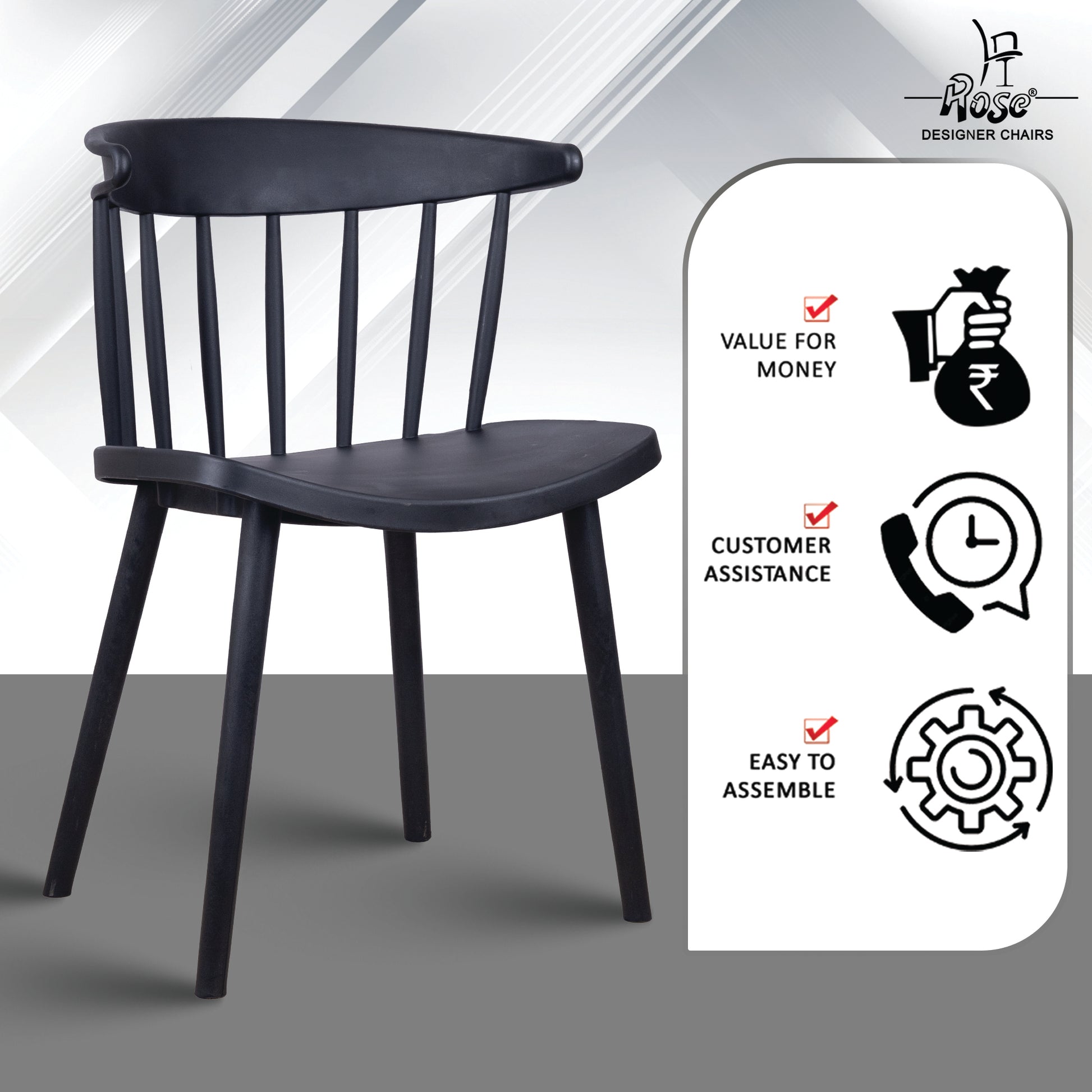 Rose® Glory Cafe Chair | Elegant Seating for Stylish Dining & Cafe Spaces