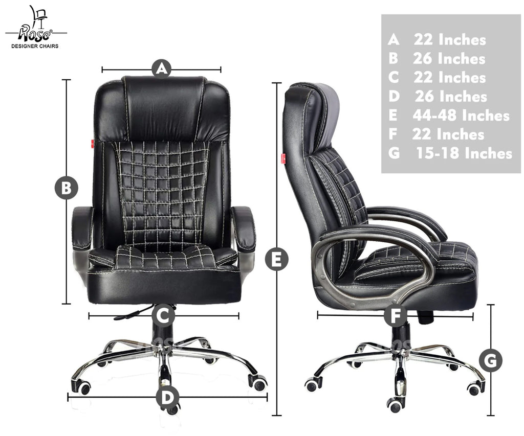 ROSE® Eleganz Leatherette Executive High Back Chair (Black)