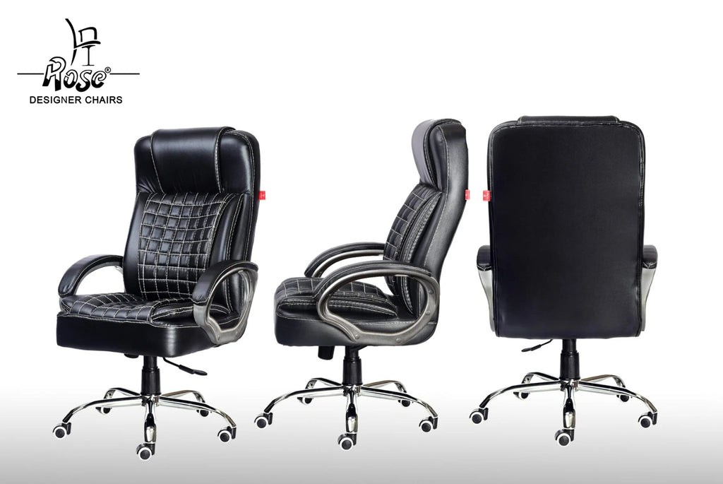 ROSE® Eleganz Leatherette Executive High Back Chair (Black)