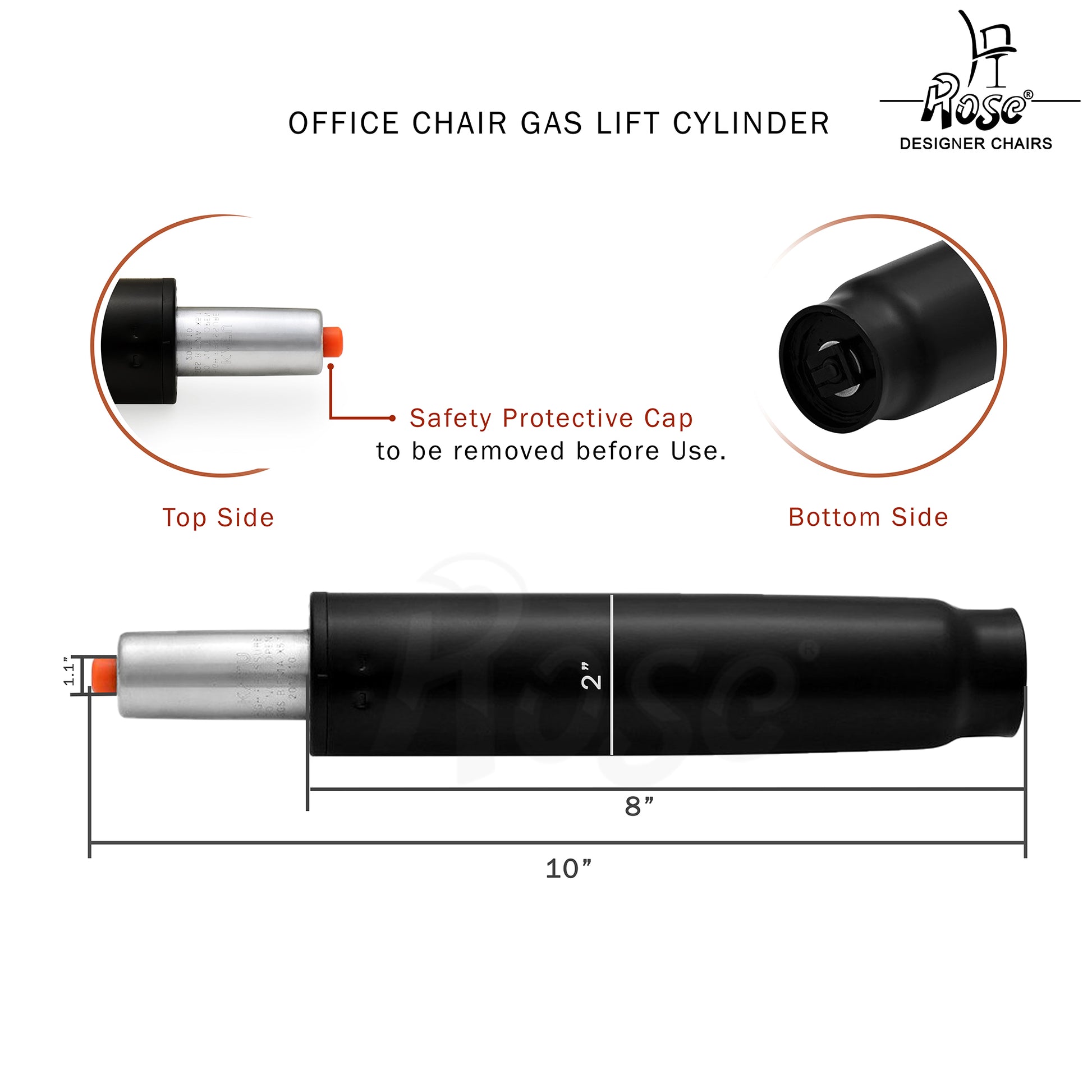 Rose®Hydraulic Gas Lift Cylinder Replacement Universal Fit (85 mm - 120 mm)