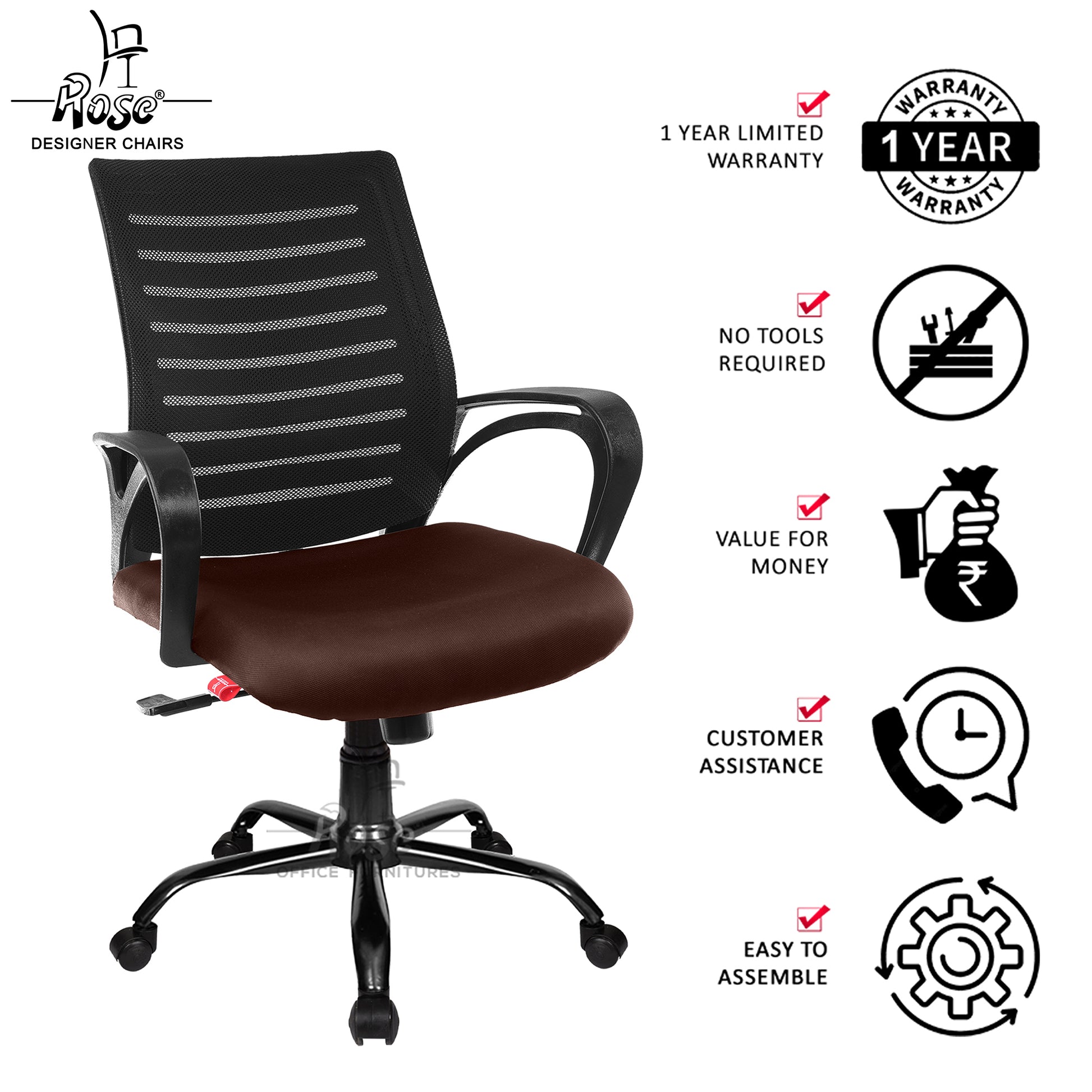 ROSE® Mesh Mid-Back chair (Elite)