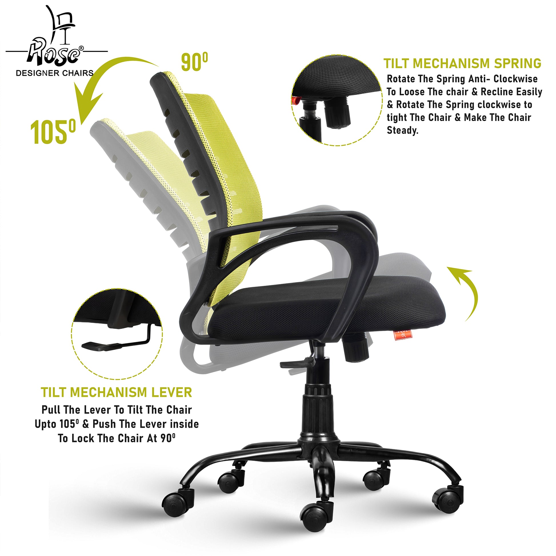 ROSE® Mesh Mid-Back chair (Elite)