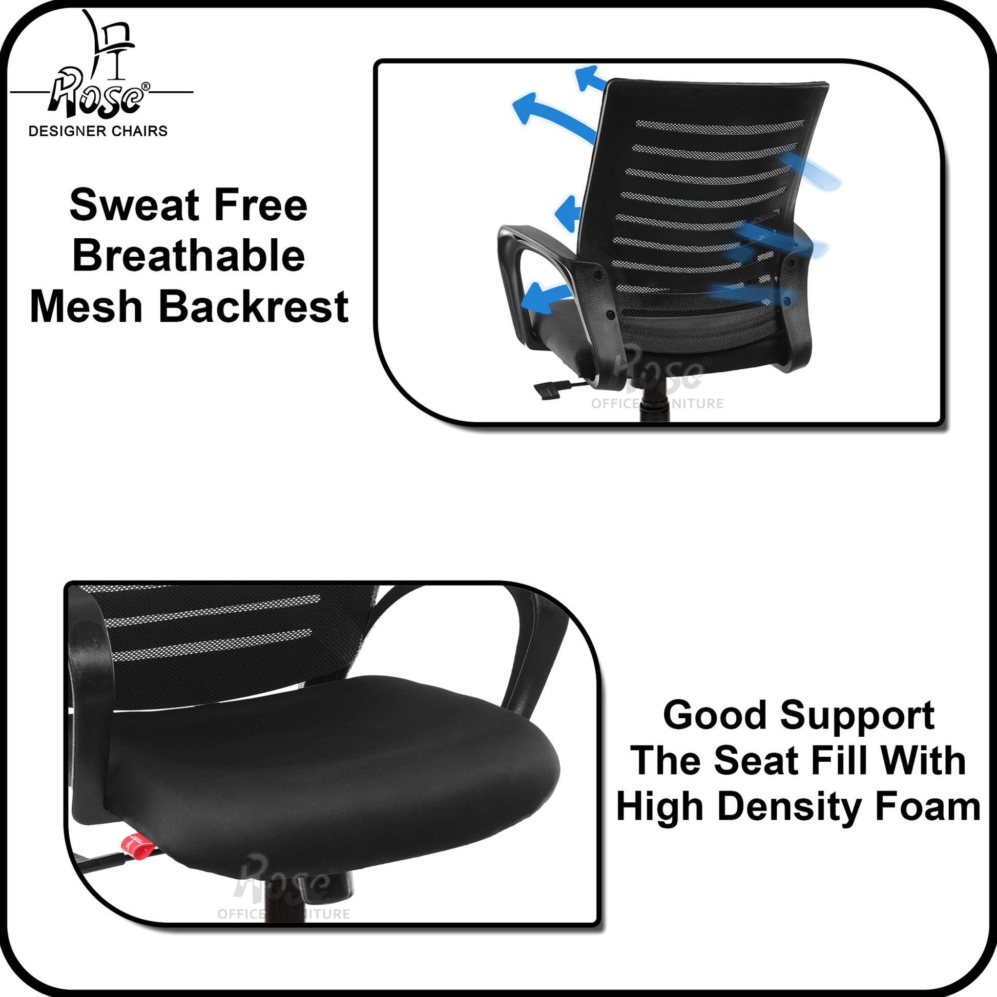 ROSE® Mesh Mid-Back chair (Elite)