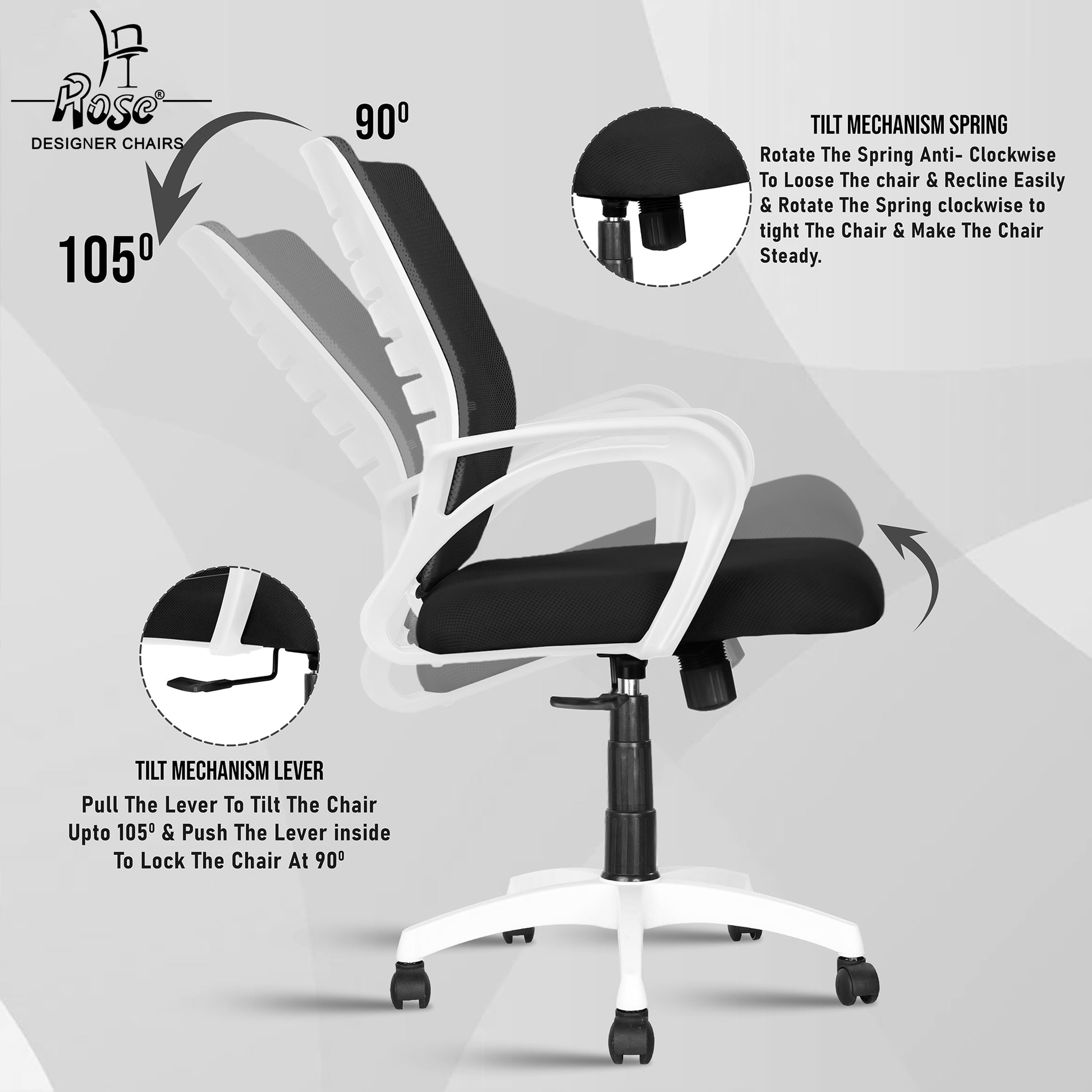 ROSE® Mesh Mid-Back chair (Elite)