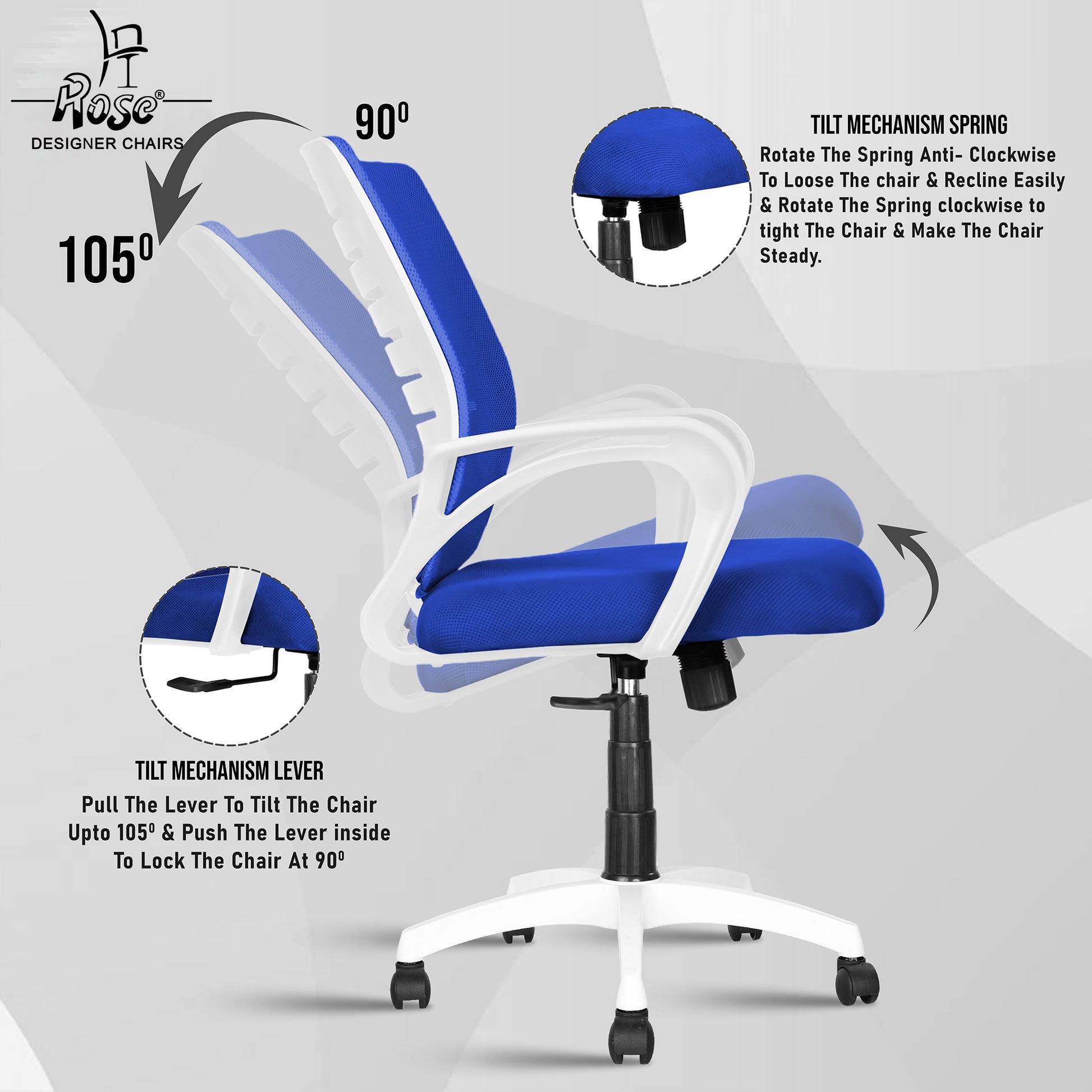 ROSE® Mesh Mid-Back chair (Elite)