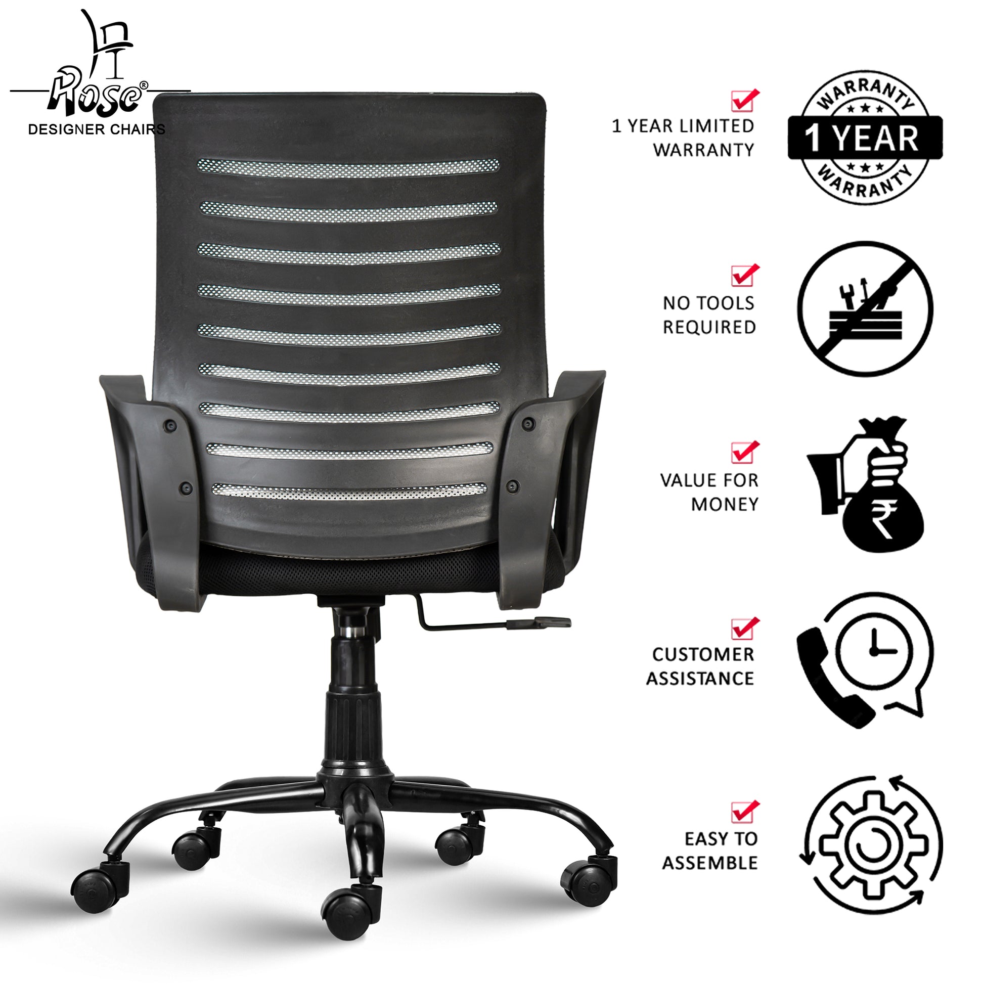 ROSE® Mesh Mid-Back chair (Elite)