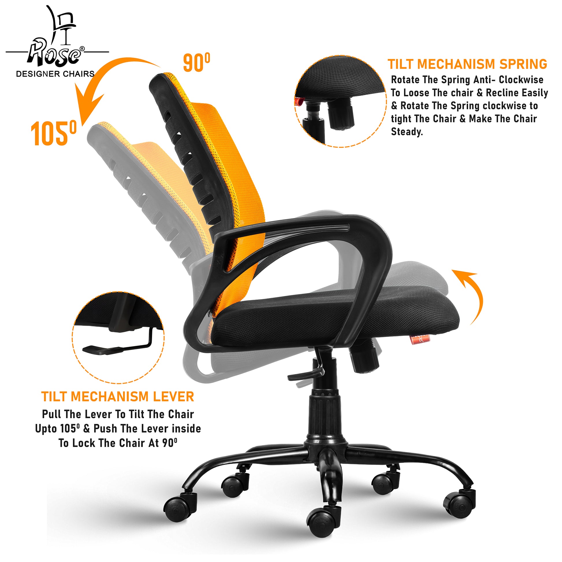 ROSE® Mesh Mid-Back chair (Elite)