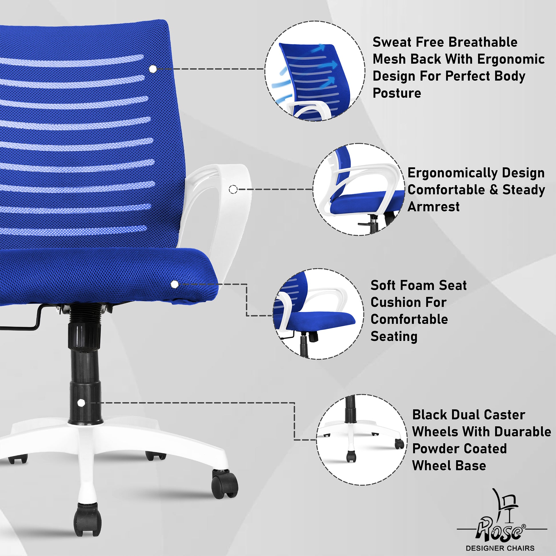 ROSE® Mesh Mid-Back chair (Elite)