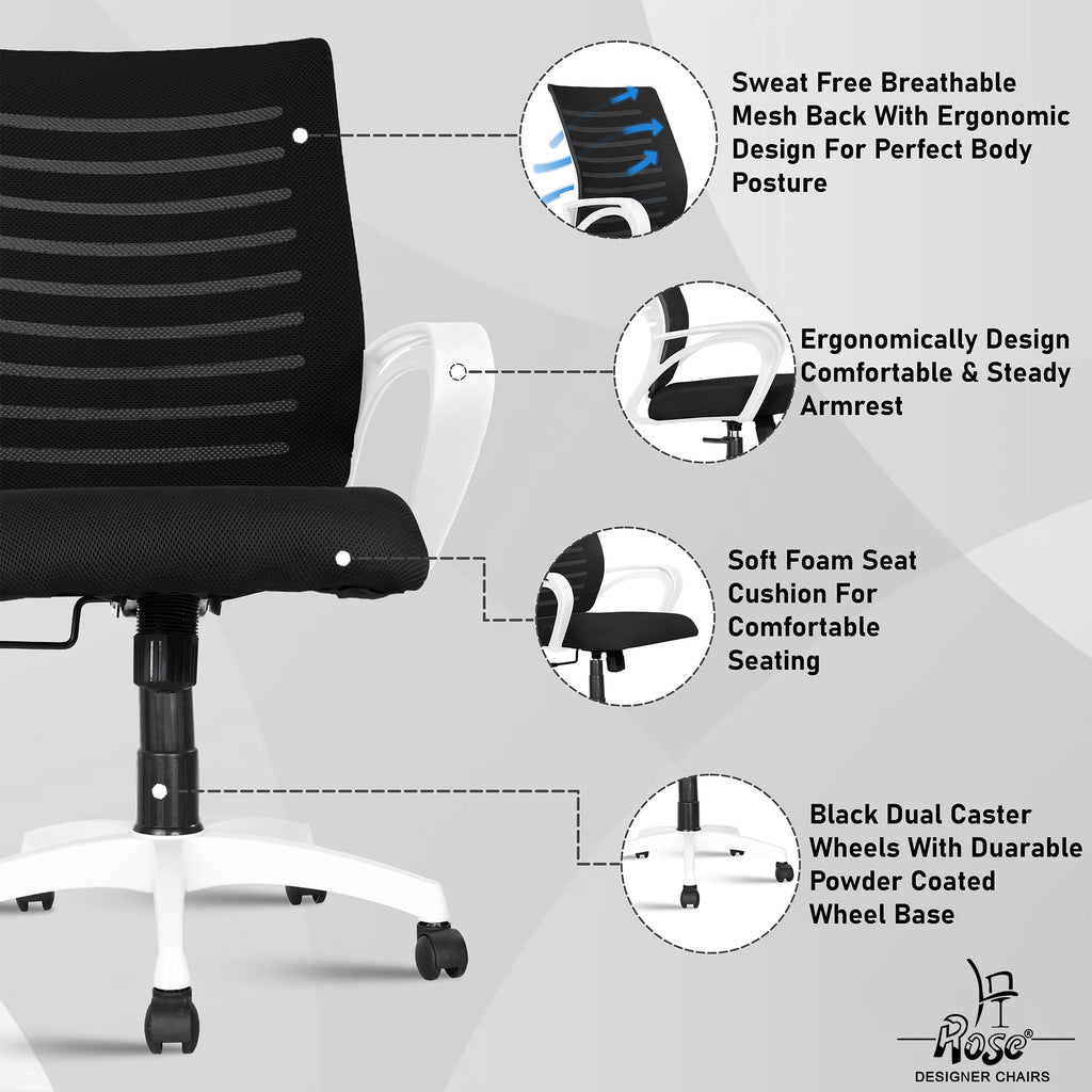 ROSE® Mesh Mid-Back chair (Elite)