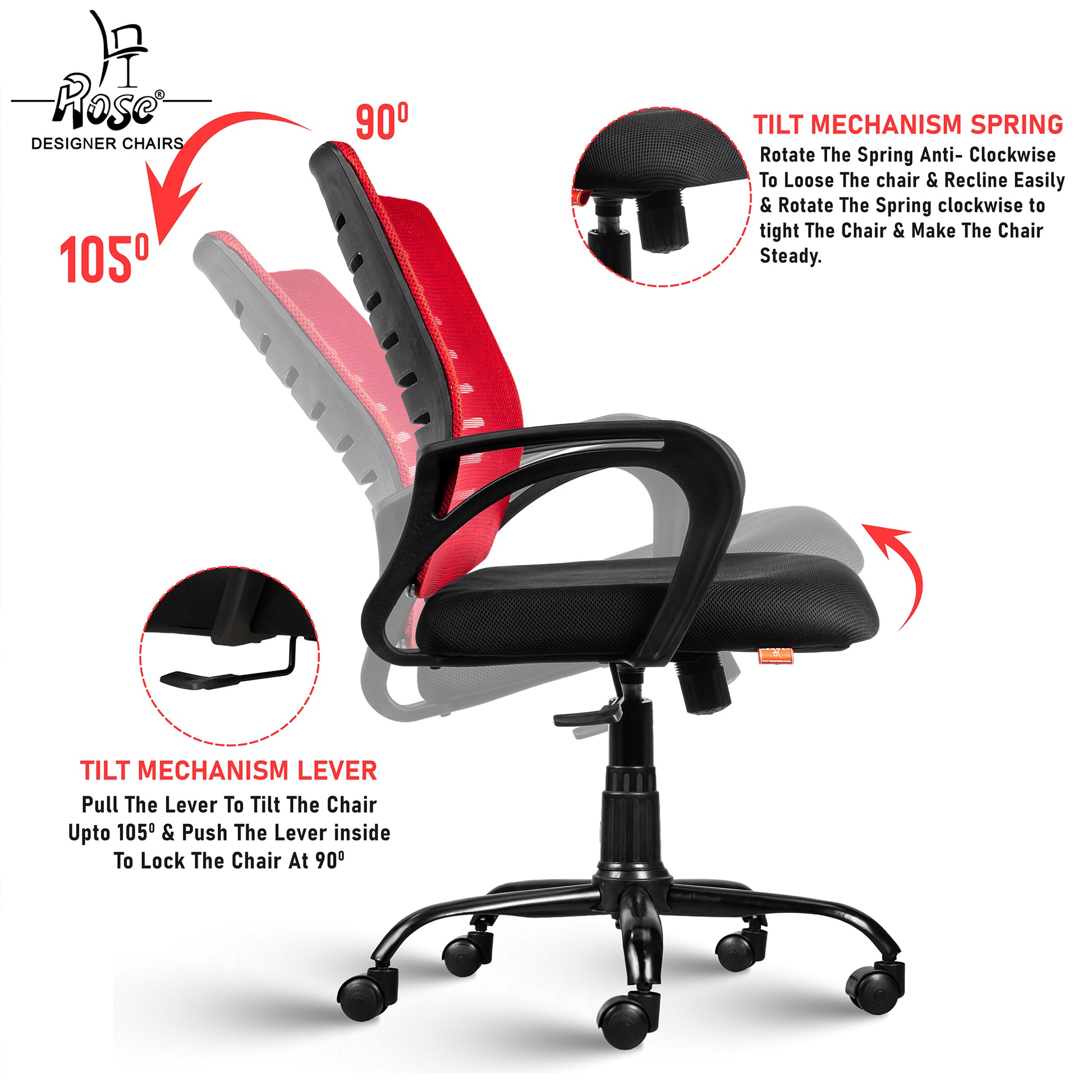 ROSE® Mesh Mid-Back chair (Elite)
