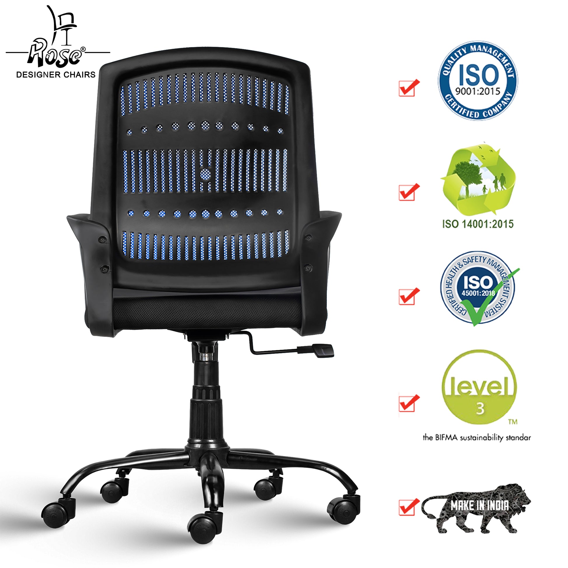 ROSE® Mesh Mid-Back Ergonomic Office Chair (Blazia)