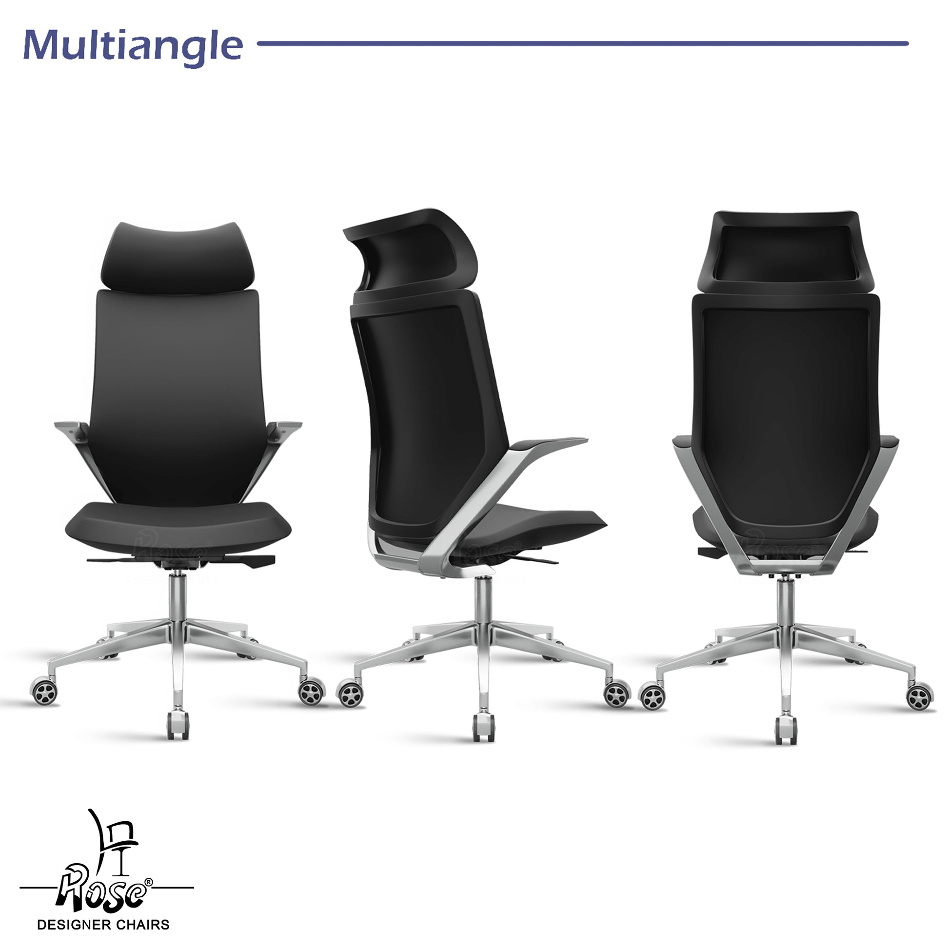 ROSE® Pablo High Back Office & Home Chair (Black (PU Leatherette)