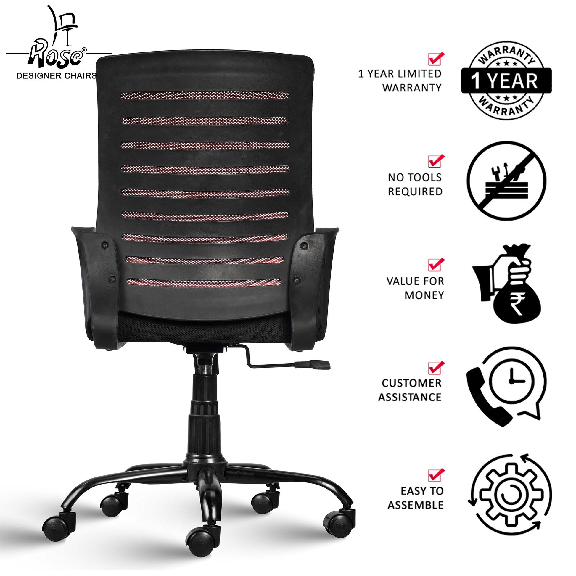 ROSE® Mesh Mid-Back chair (Elite)