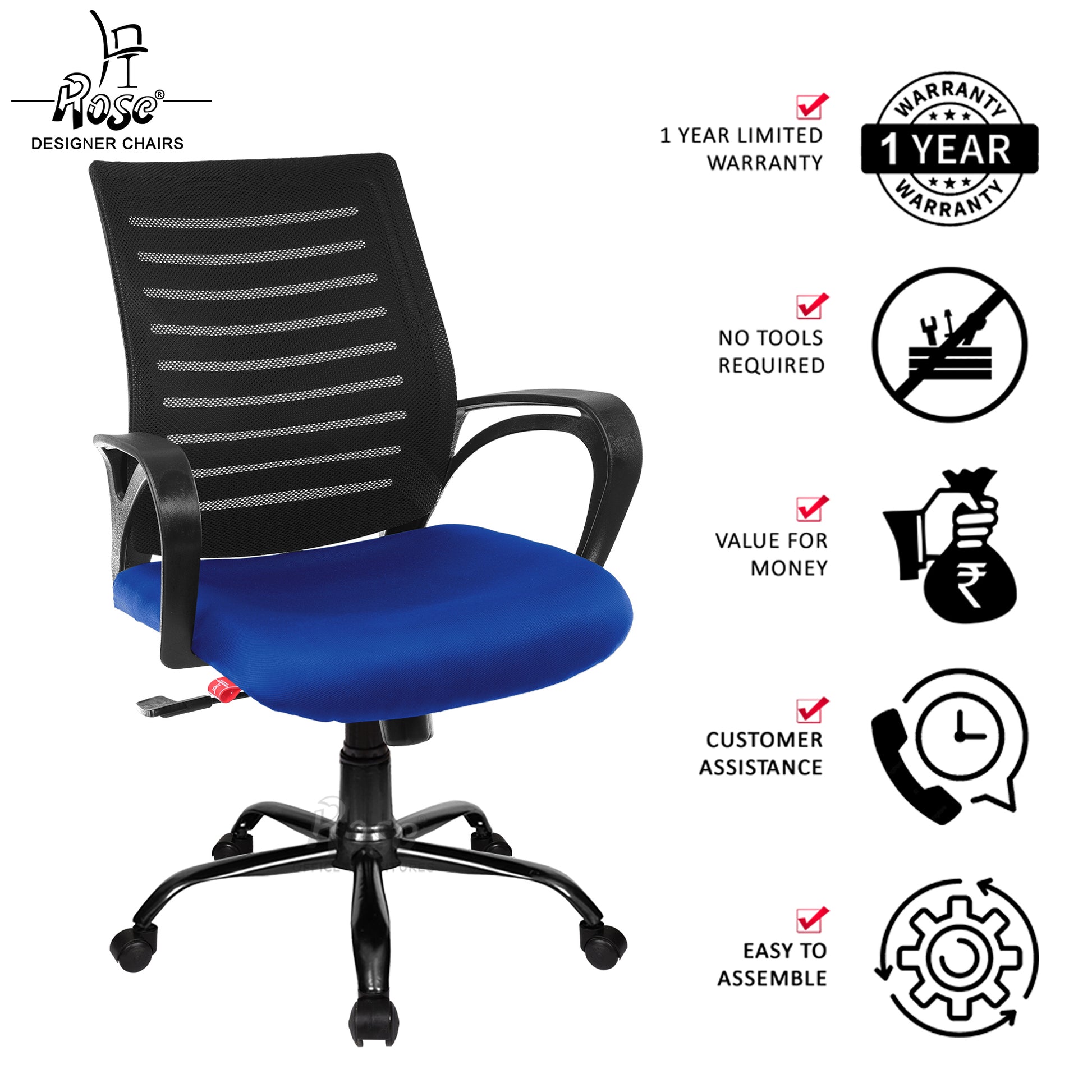 ROSE® Mesh Mid-Back chair (Elite)