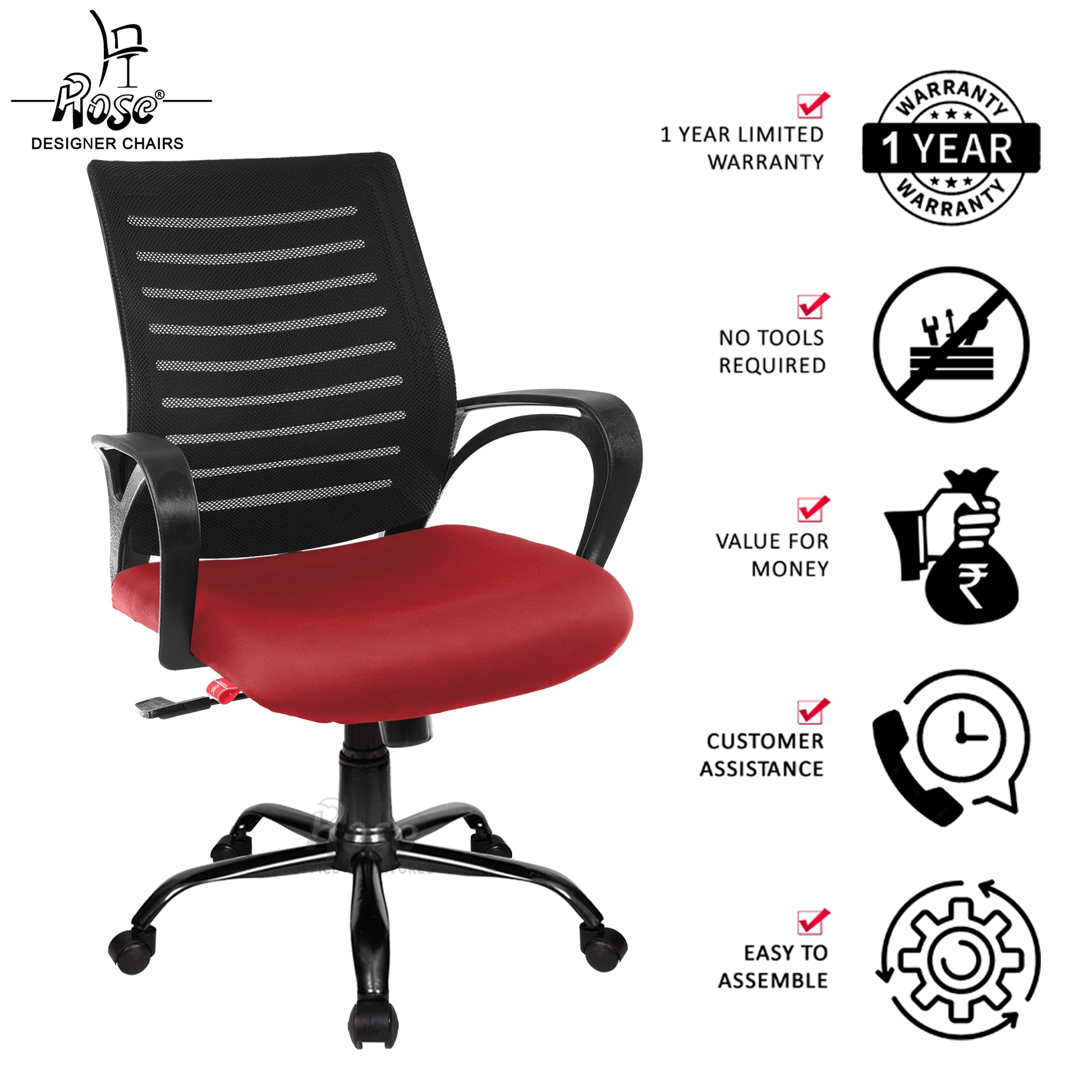 ROSE® Mesh Mid-Back chair (Elite)