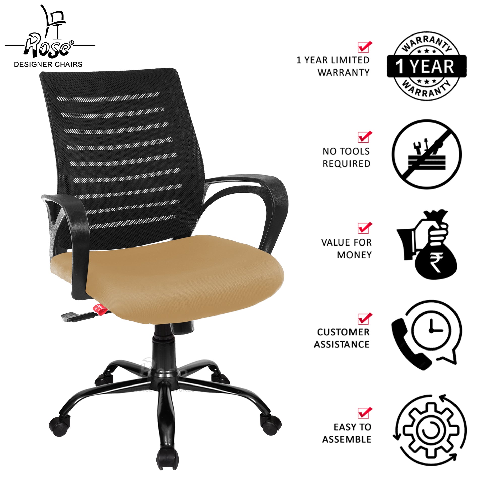 ROSE® Mesh Mid-Back chair (Elite)