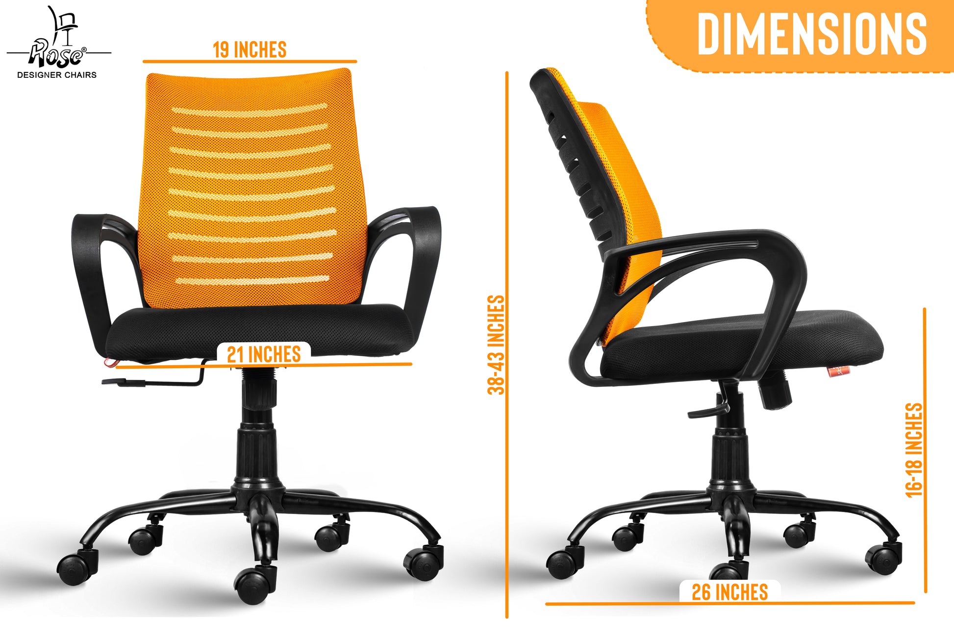 ROSE® Mesh Mid-Back chair (Elite)