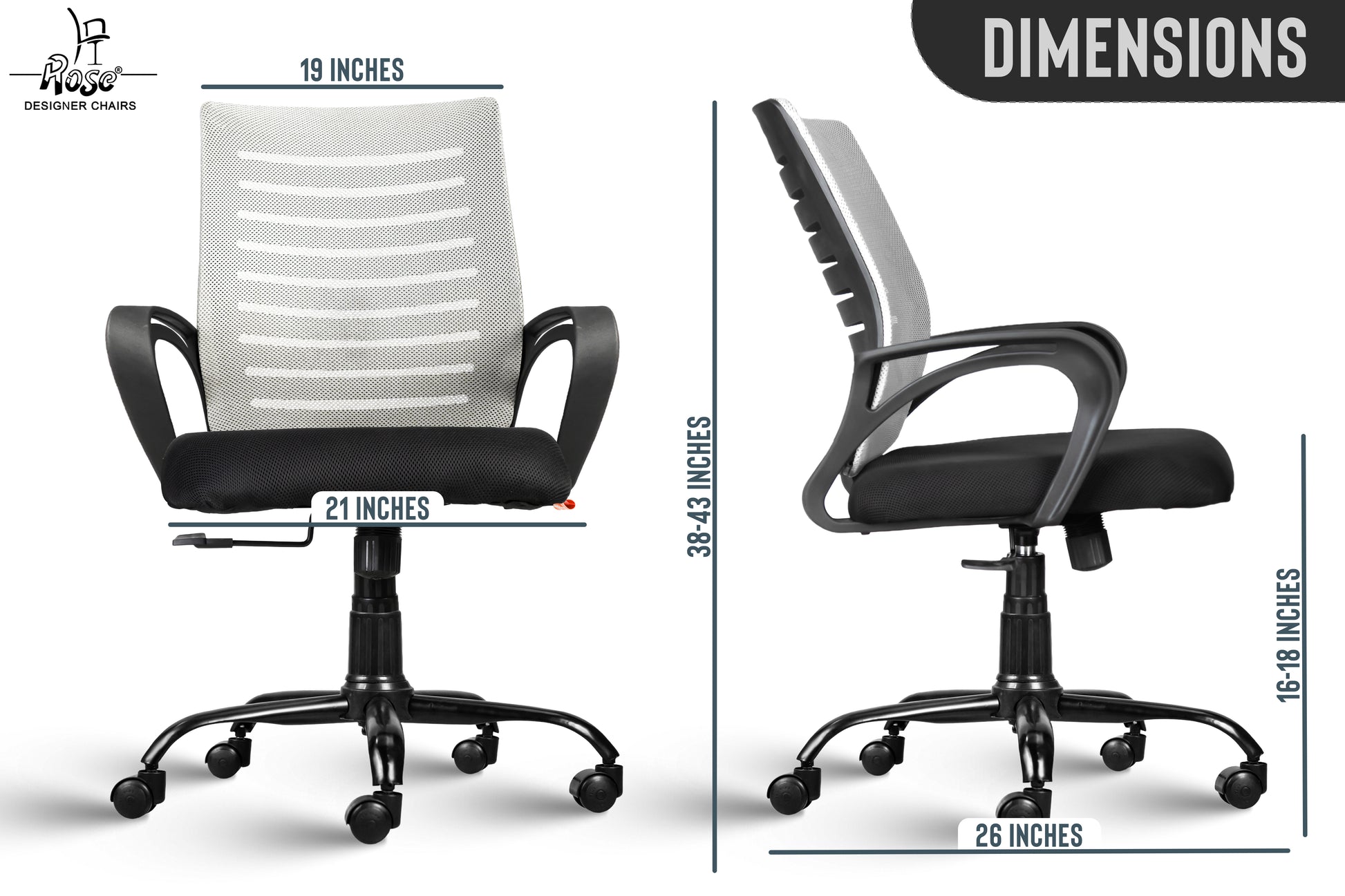 ROSE® Mesh Mid-Back chair (Elite)