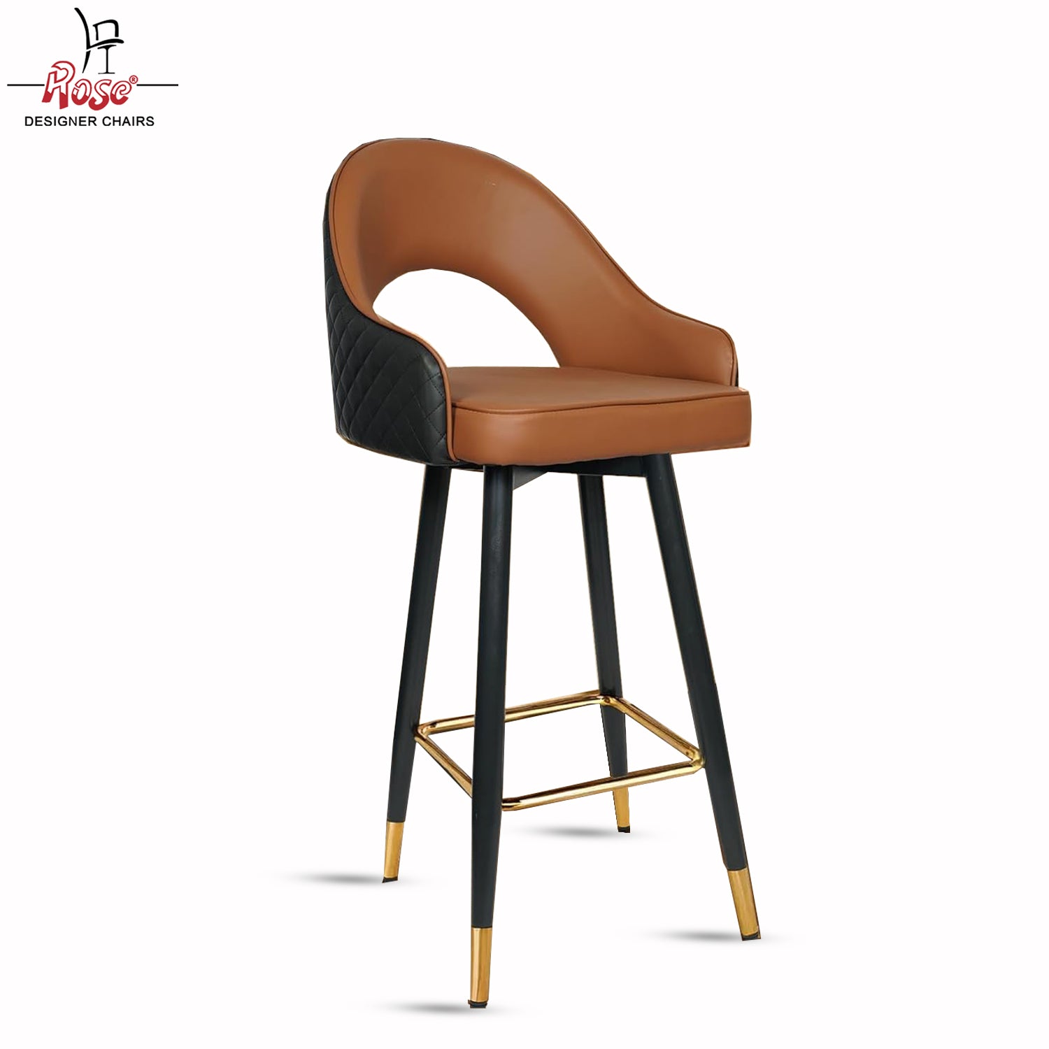 ROSE® Ken Height Adjustable & Revolving Bar Stool (Black)