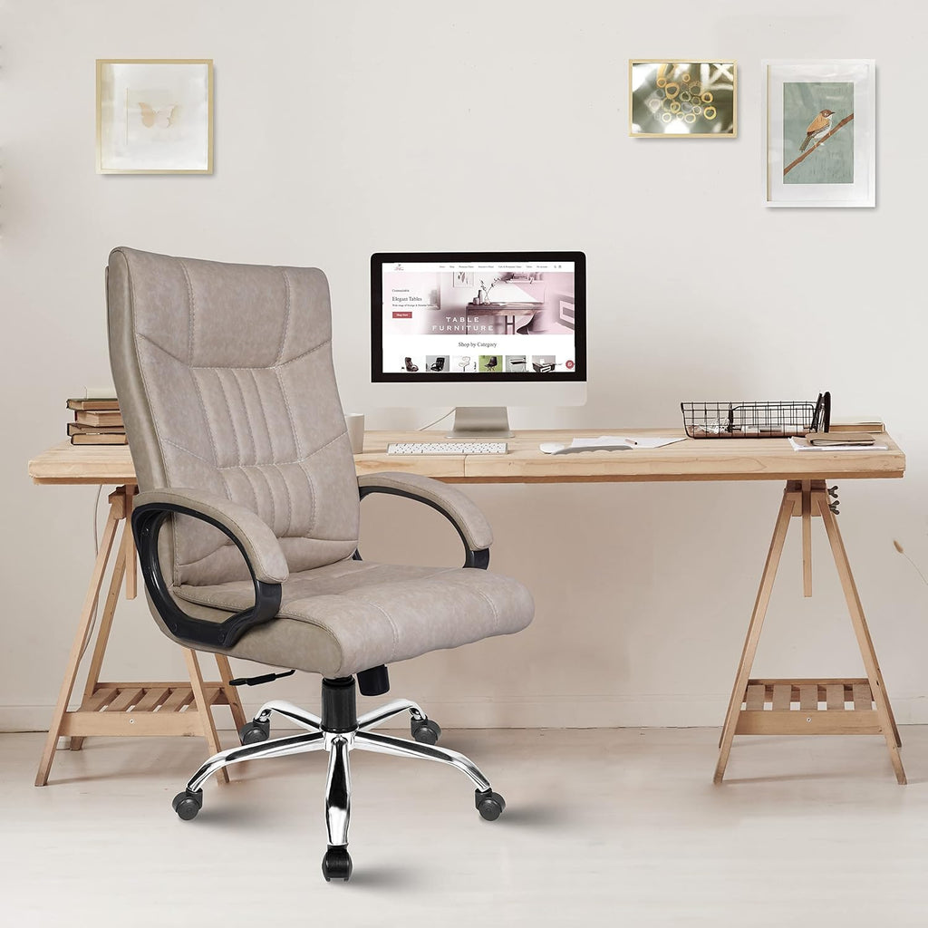 ROSE®Lio Leatherette Executive High Back Chair(Ivory)
