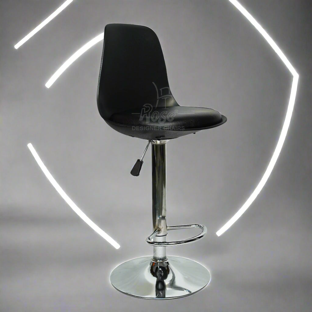 Rose modern shell bar stool with ergonomic design. Stylish bar stool with adjustable height and sleek finish. Modern shell bar stool with comfortable seating. Adjustable swivel bar stool for versatile use. High-quality chrome base on Rose modern bar stool. Comfortable shell seating on the Rose bar stool. Ergonomic modern bar stool for home and office. Durable chrome base with modern aesthetic design. Adjustable height modern shell bar stool. Rose shell bar stool for kitchens and bars.