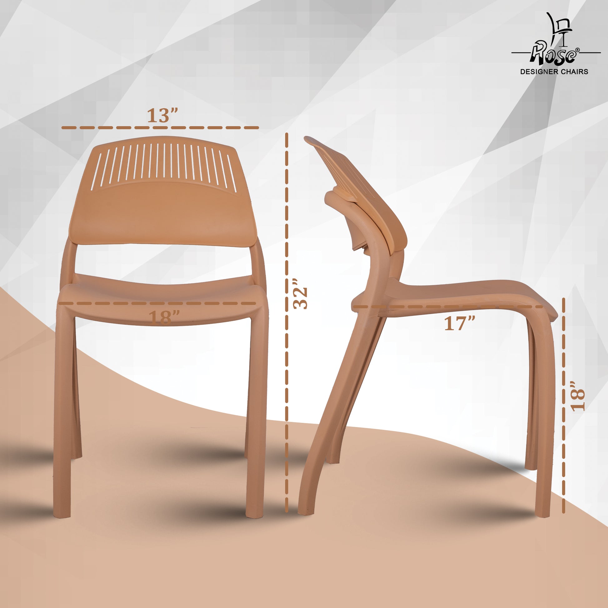 Riveria Cafe Chair set of 04 Rust