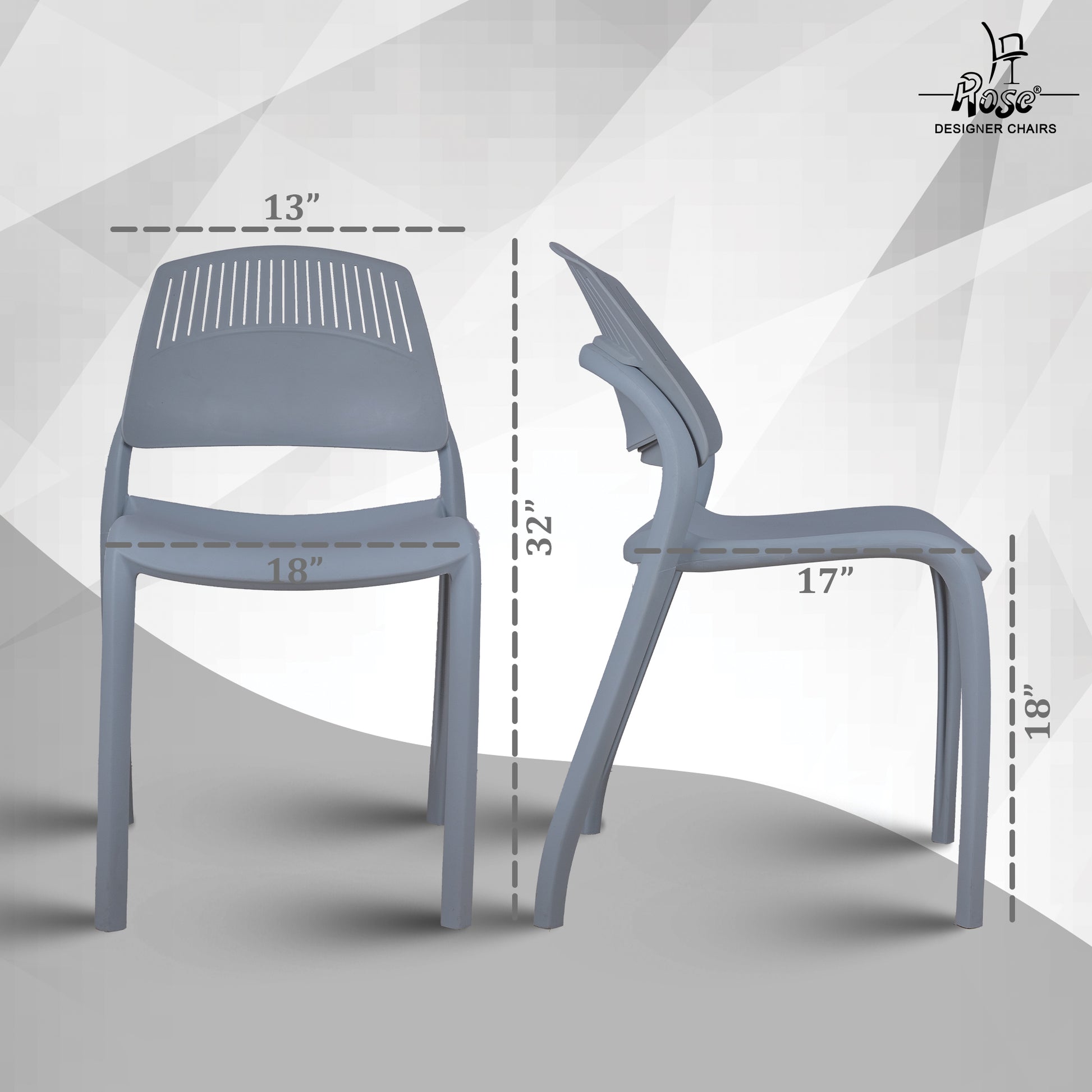 Riveria Cafe Chair set of 04 Grey