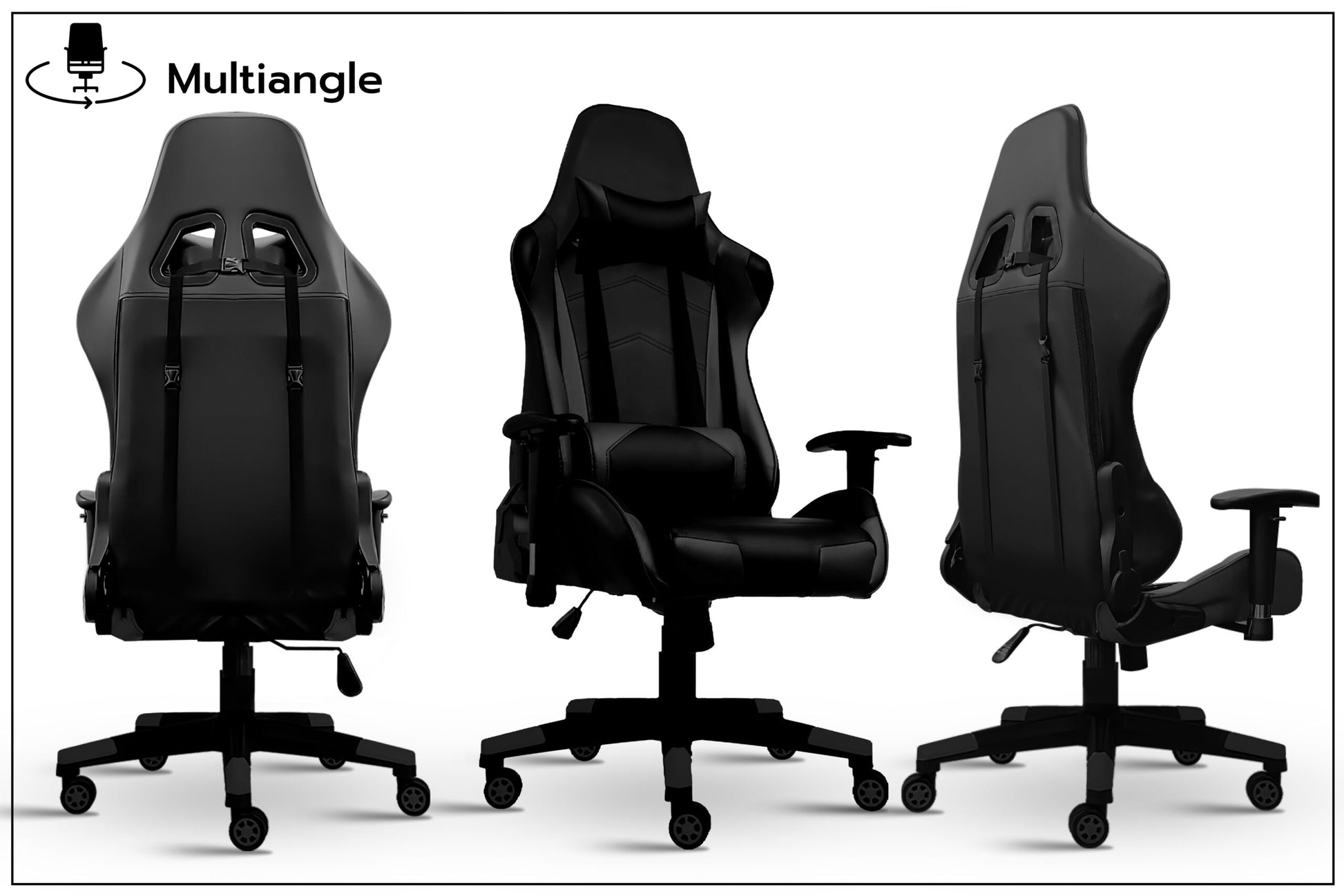 ROSE® Up Gaming with Multi-Functional Ergonomic Gaming Chair (Black)