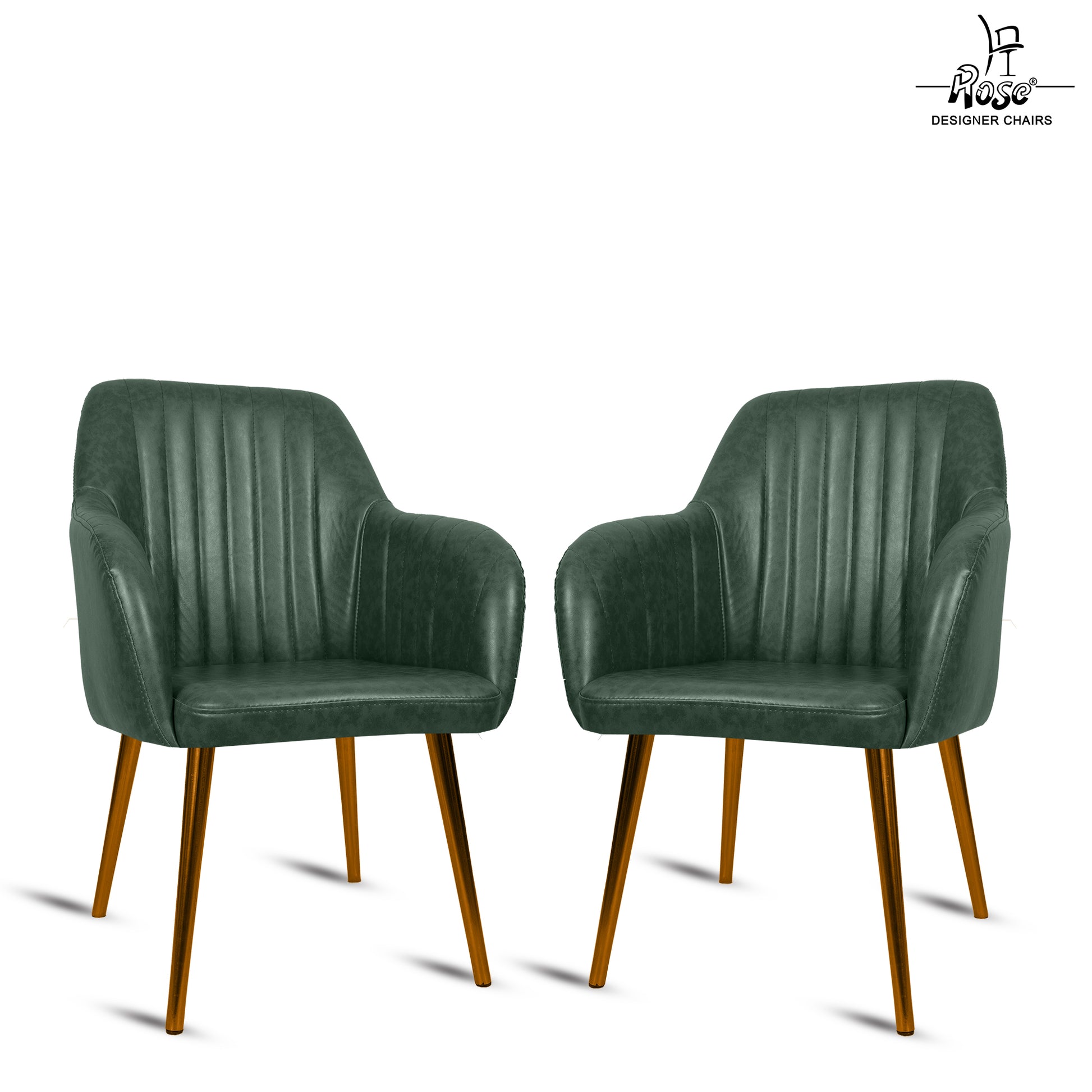 ROSE® Viha Dining Chair | Accent Chair for Living Room with Gold Legs and Copper Legs