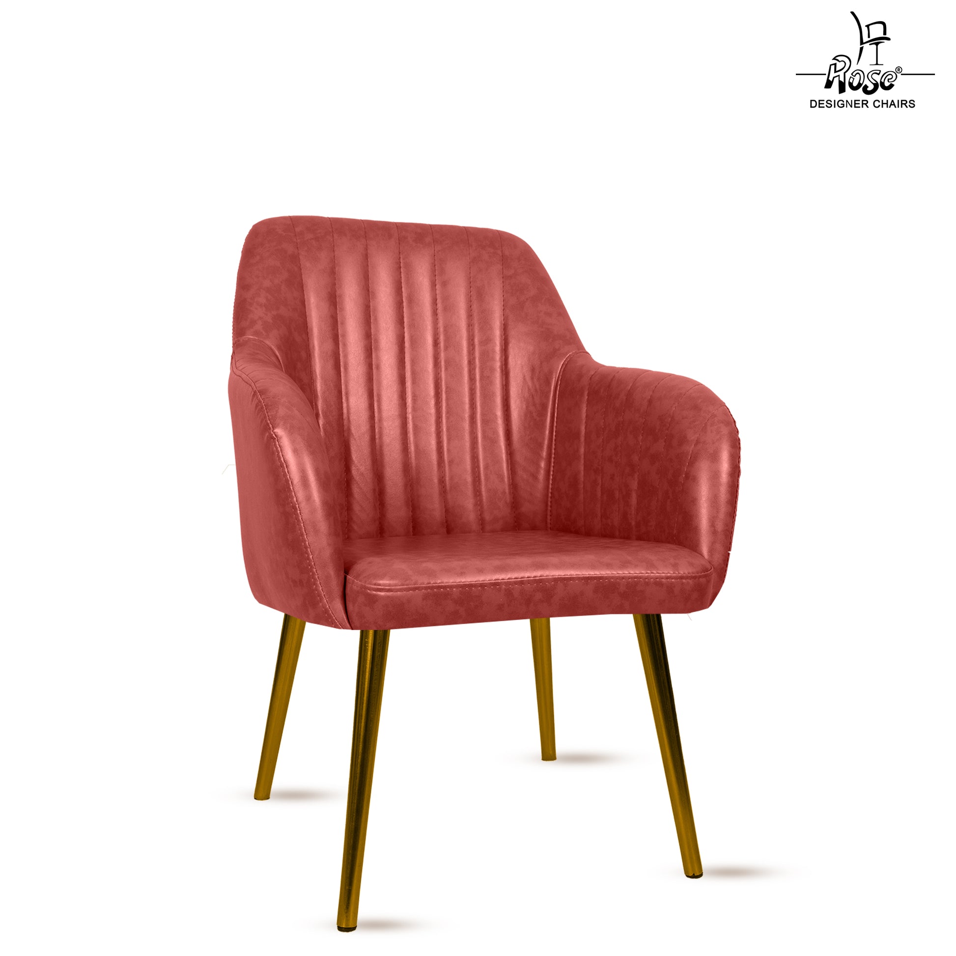 ROSE® Viha Dining Chair | Accent Chair for Living Room with Gold Legs and Copper Legs