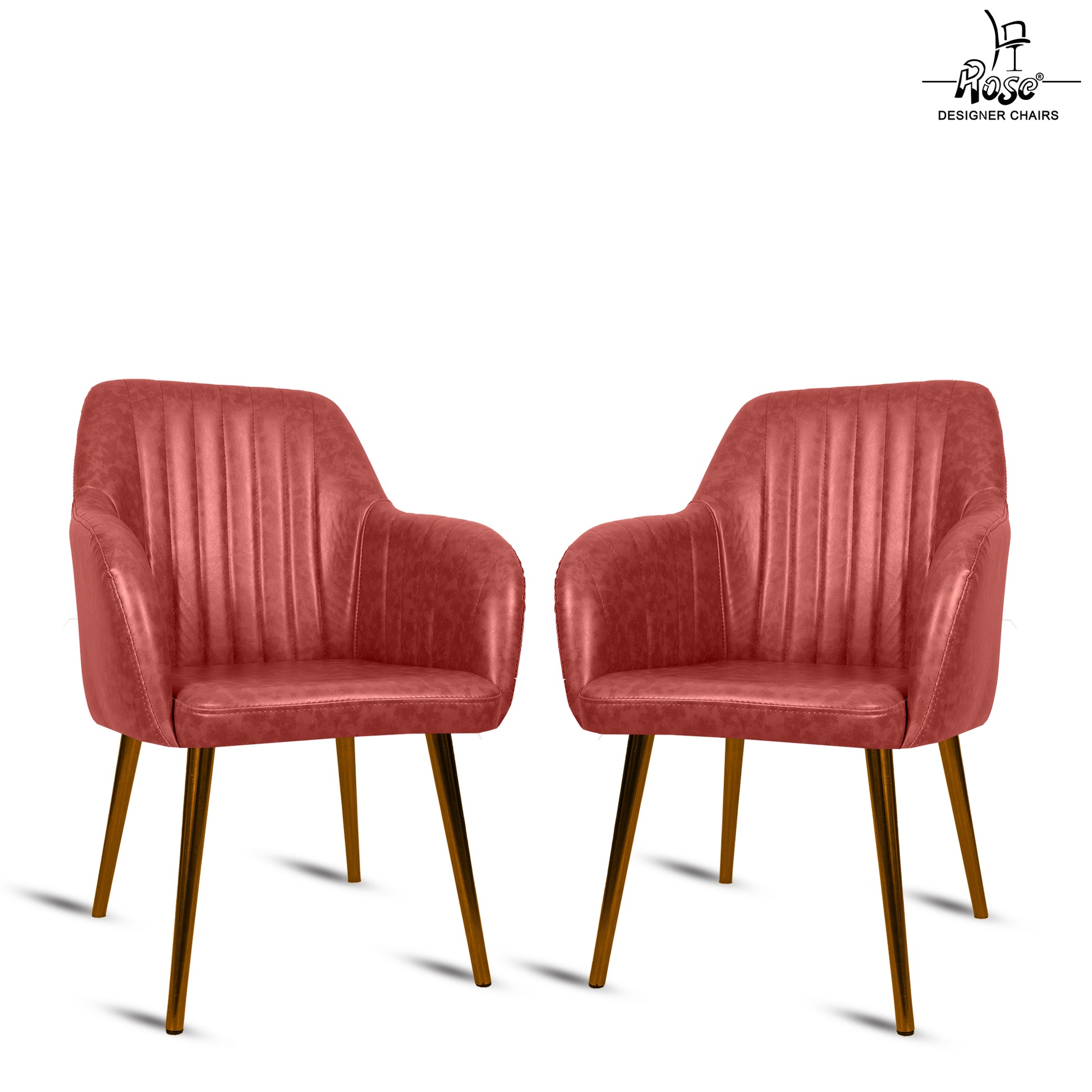 ROSE® Viha Dining Chair | Accent Chair for Living Room with Gold Legs and Copper Legs