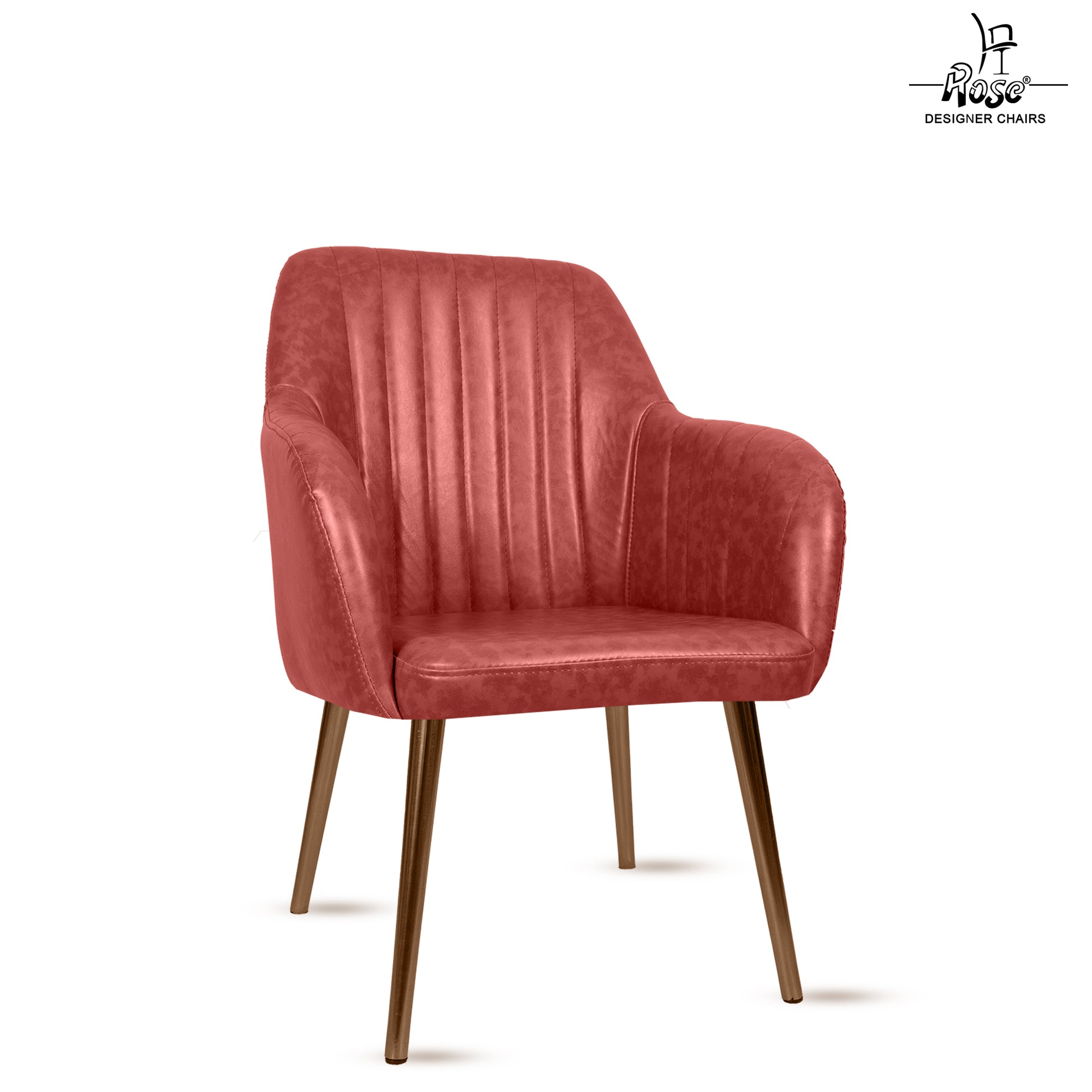 ROSE® Viha Dining Chair | Accent Chair for Living Room with Gold Legs and Copper Legs