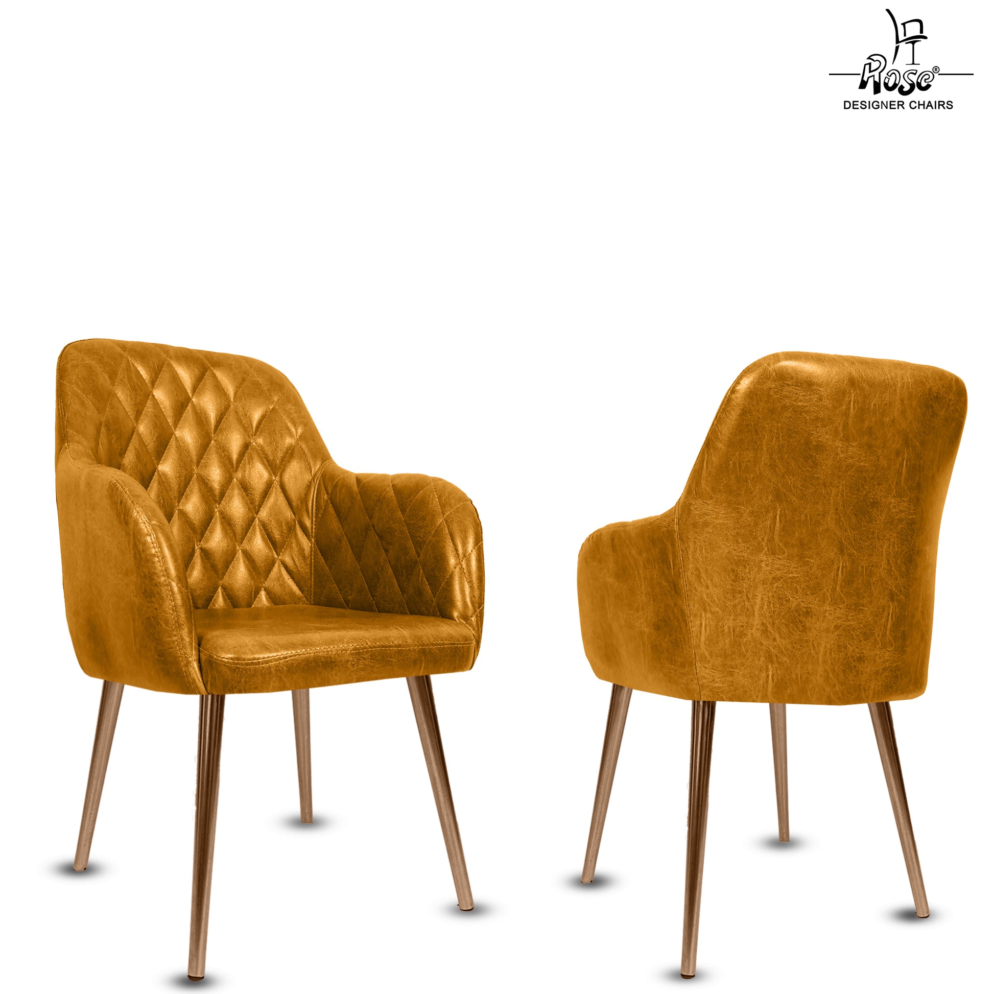 ROSE® Nova Dining Chair | Accent Chair for Living Room with Gold Legs and Copper Legs