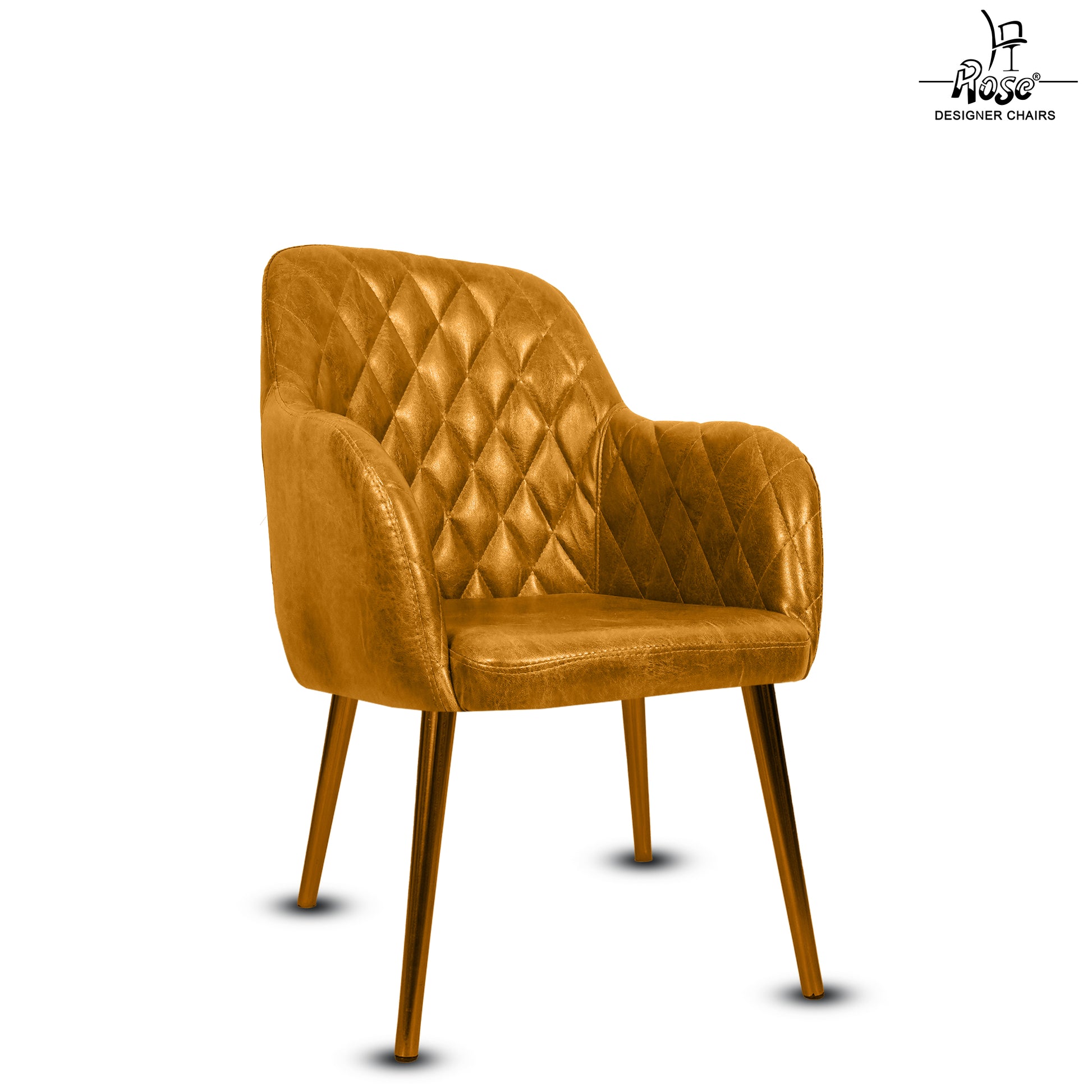 ROSE® Nova Dining Chair | Accent Chair for Living Room with Gold Legs and Copper Legs