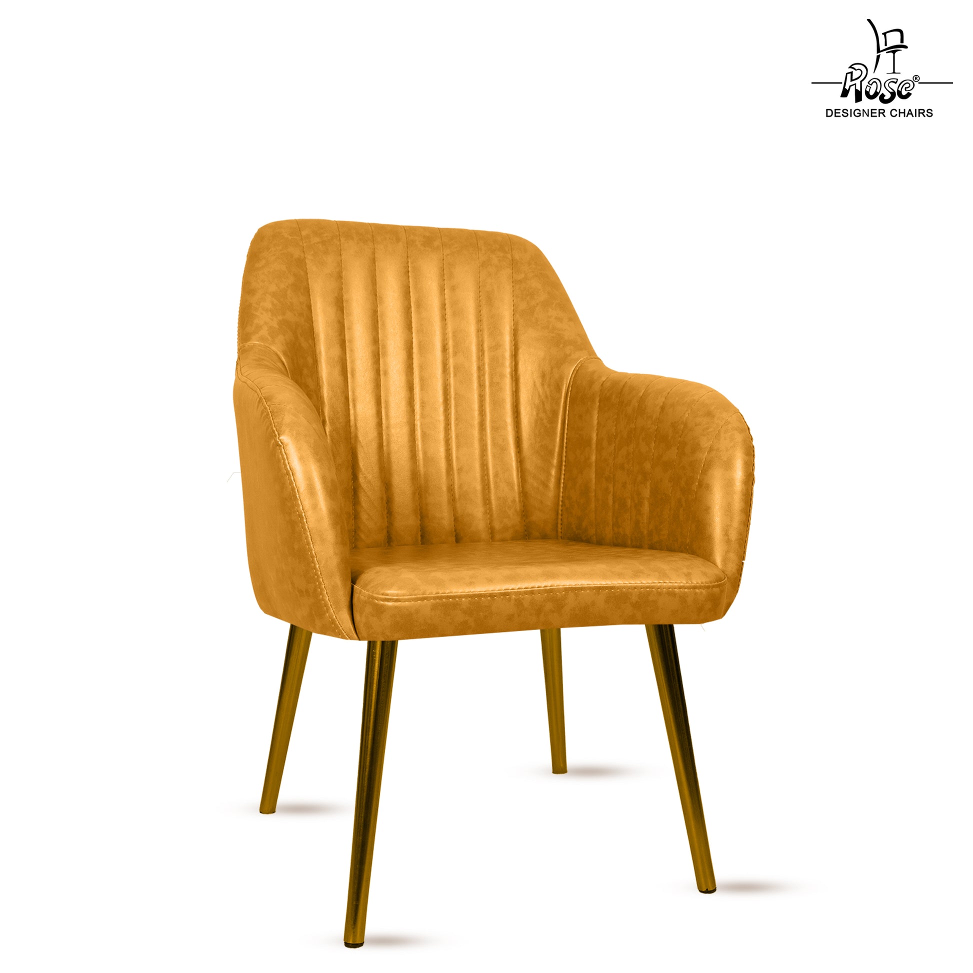 ROSE® Viha Dining Chair | Accent Chair for Living Room with Gold Legs and Copper Legs