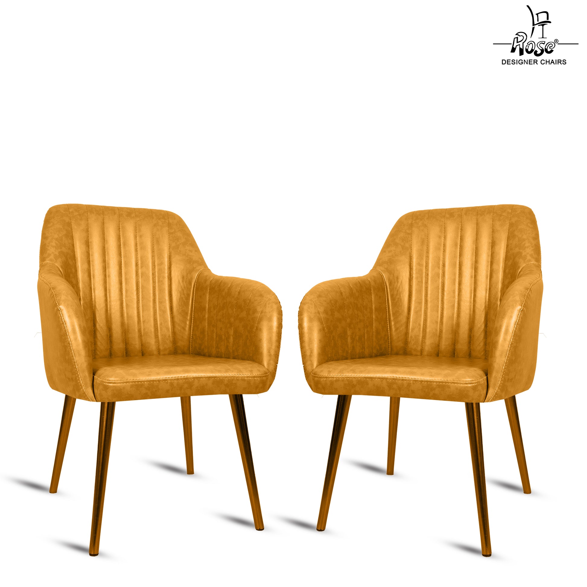ROSE® Viha Dining Chair | Accent Chair for Living Room with Gold Legs and Copper Legs