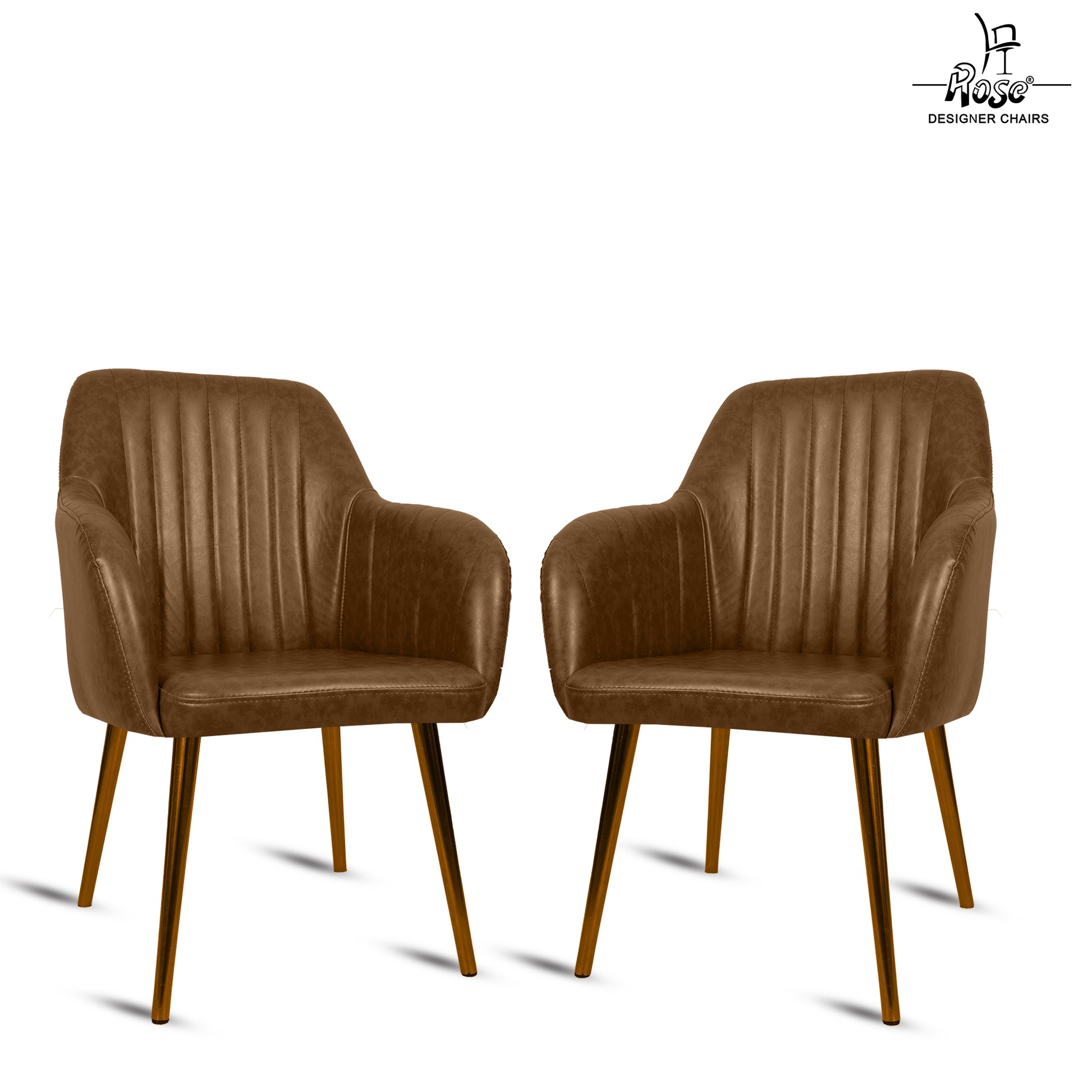 ROSE® Viha Dining Chair | Accent Chair for Living Room with Gold Legs and Copper Legs