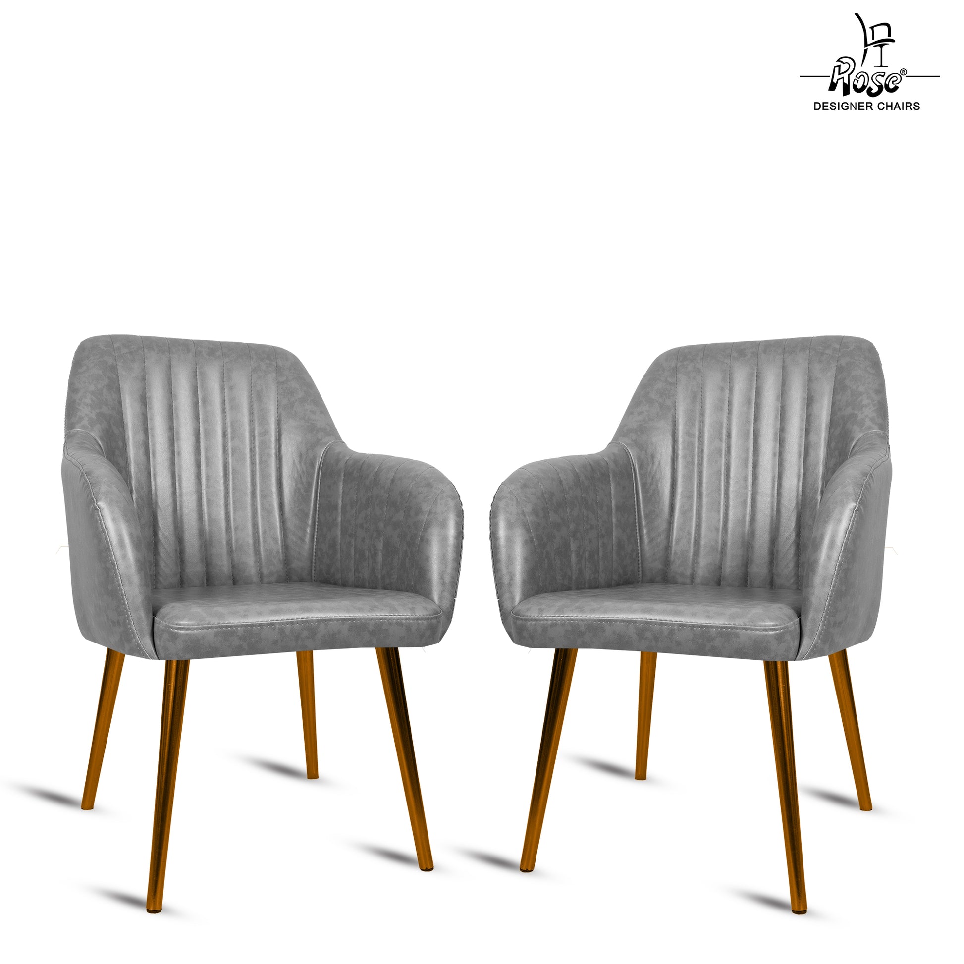 ROSE® Viha Dining Chair | Accent Chair for Living Room with Gold Legs and Copper Legs