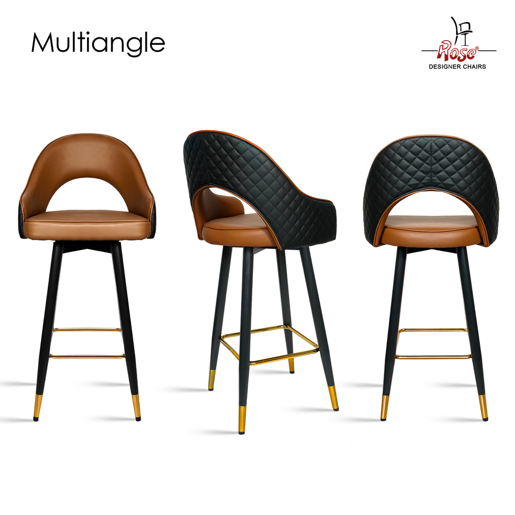ROSE® Ken Height Adjustable & Revolving Bar Stool (Black)