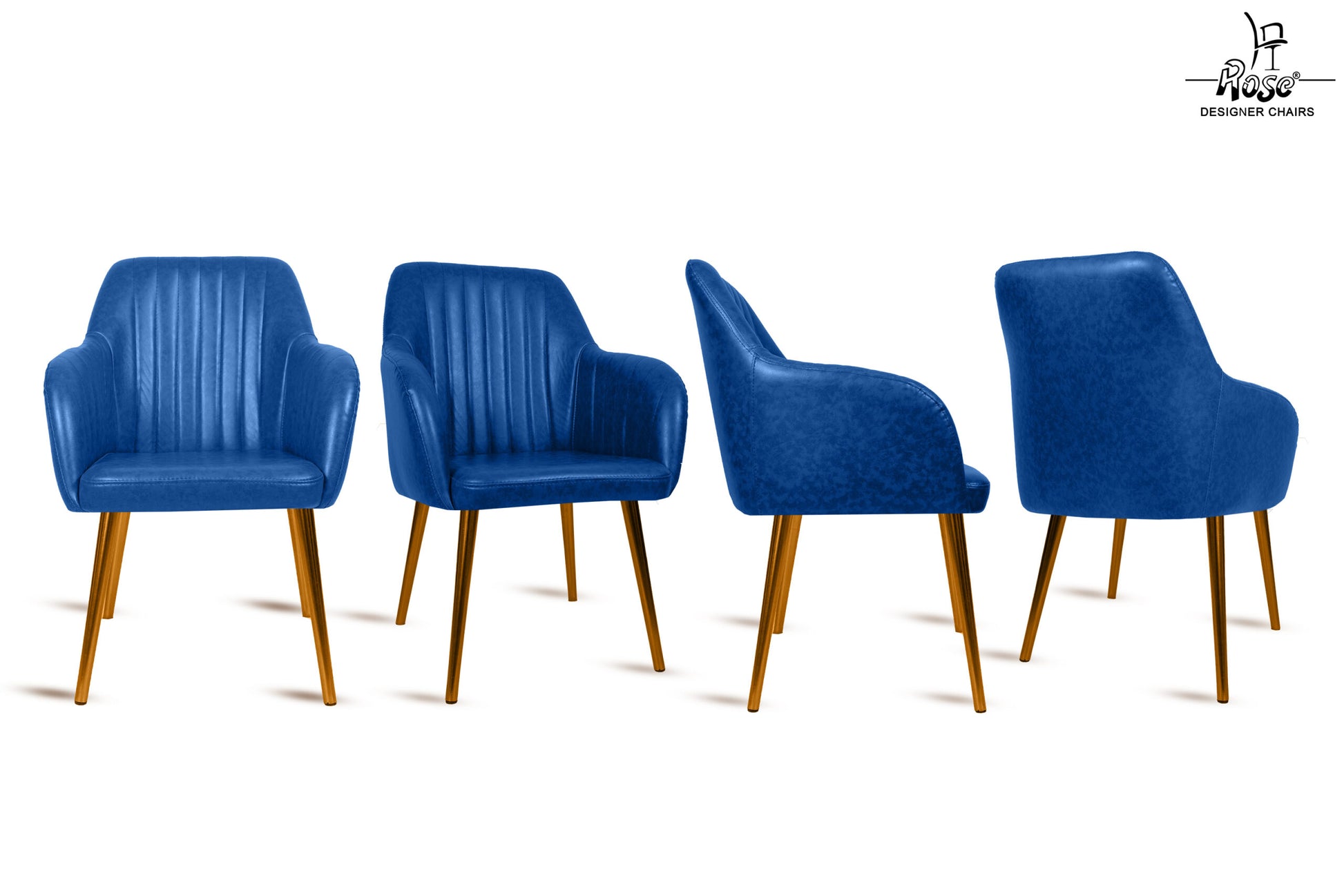 ROSE® Viha Dining Chair | Accent Chair for Living Room with Gold Legs and Copper Legs