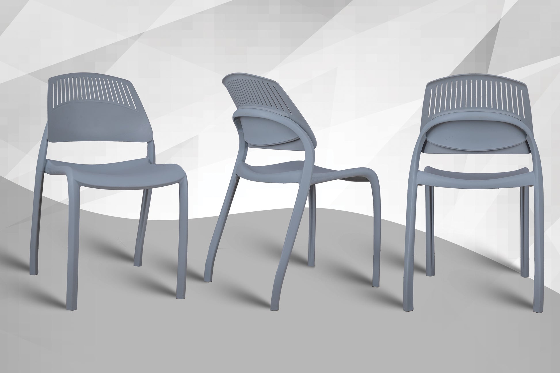 Riveria Cafe Chair set of 04 Grey