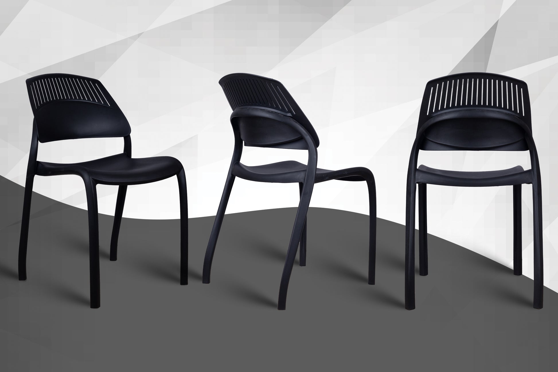 Riveria Cafe Chair set of 04 black