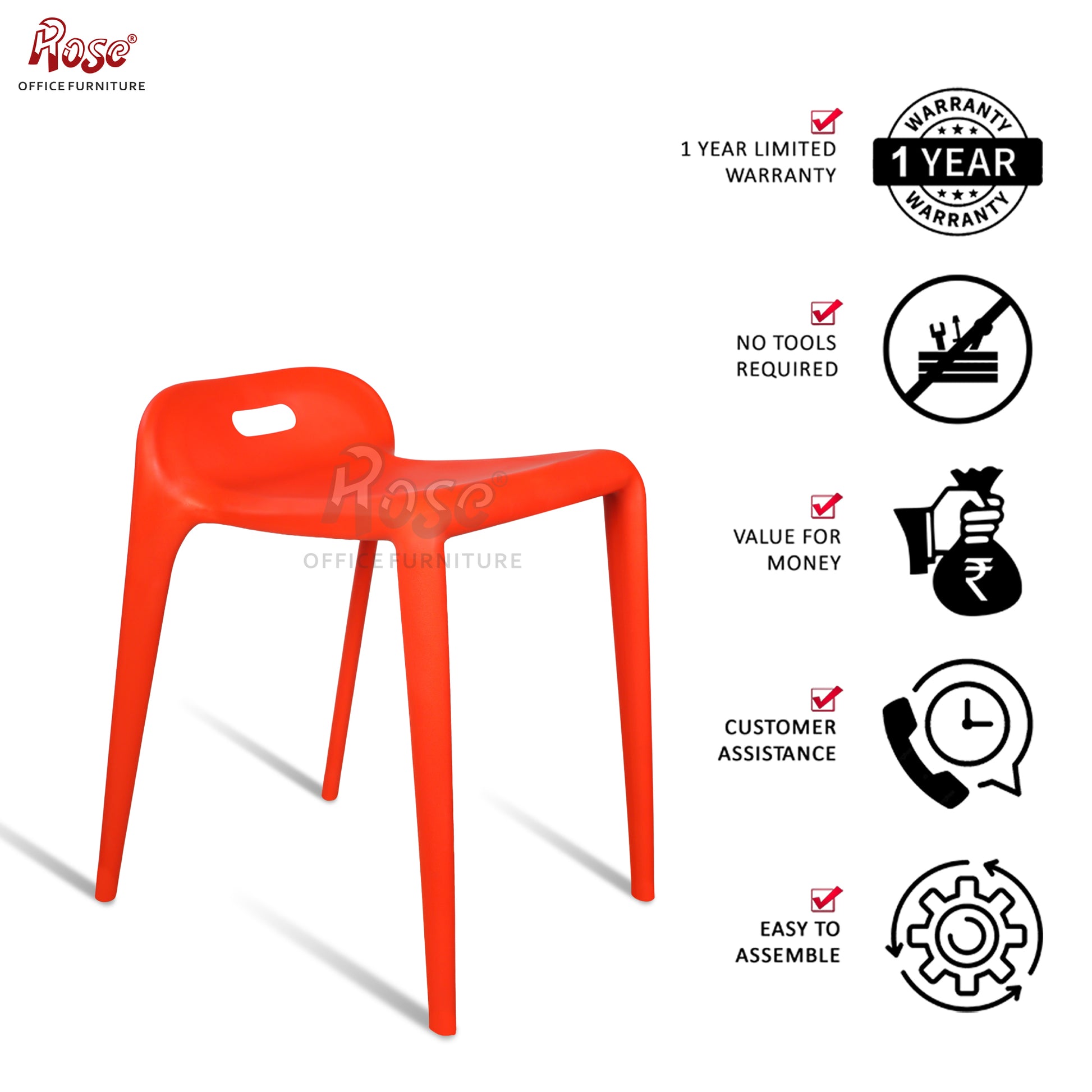 ROSE® Mars Cafe Plastic Stool