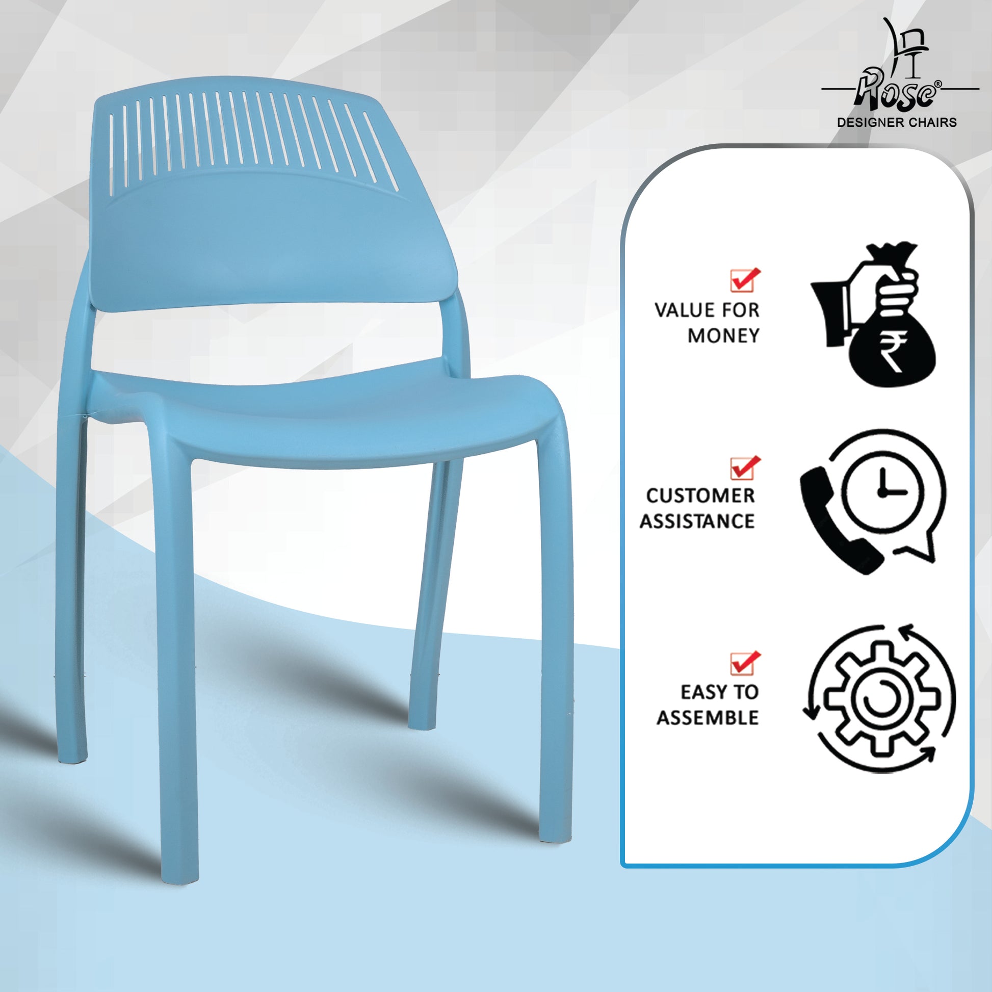 Riveria Cafe Chair set of 04 blue