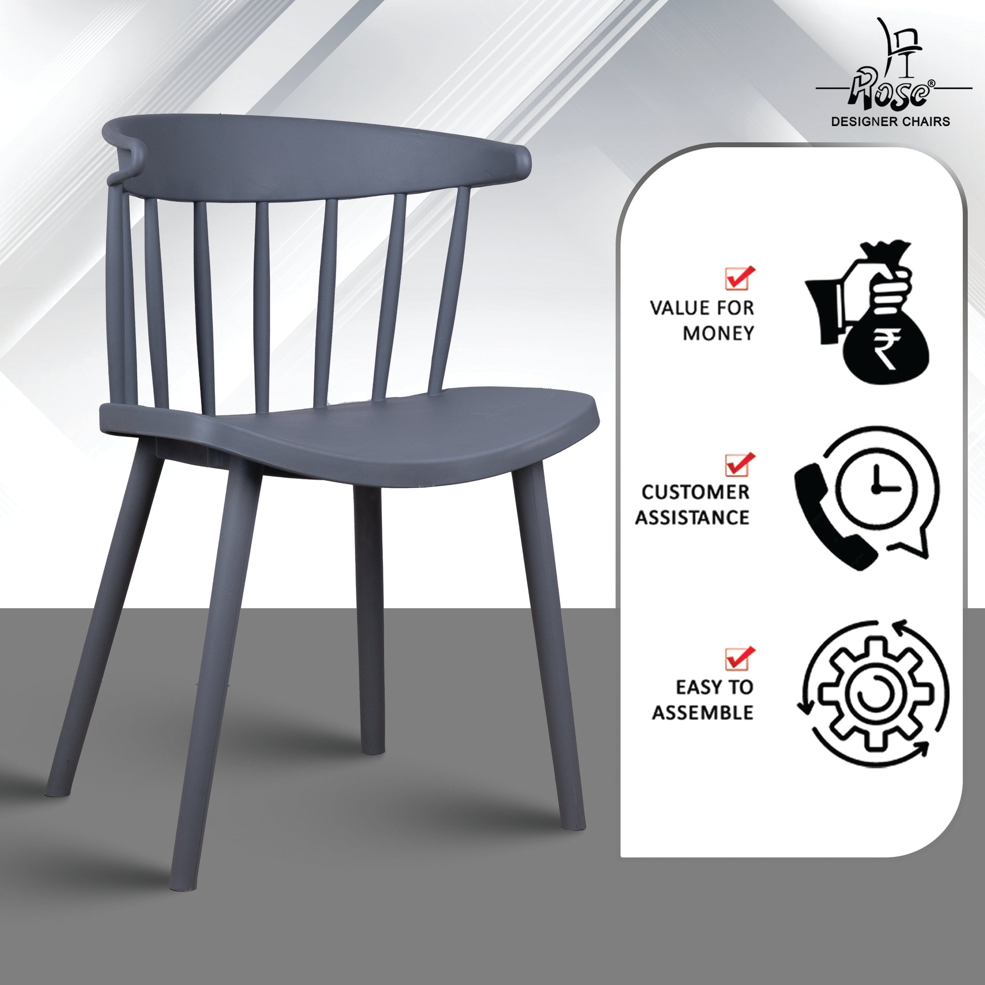 Rose® Glory Cafe Chair | Elegant Seating for Stylish Dining & Cafe Spaces