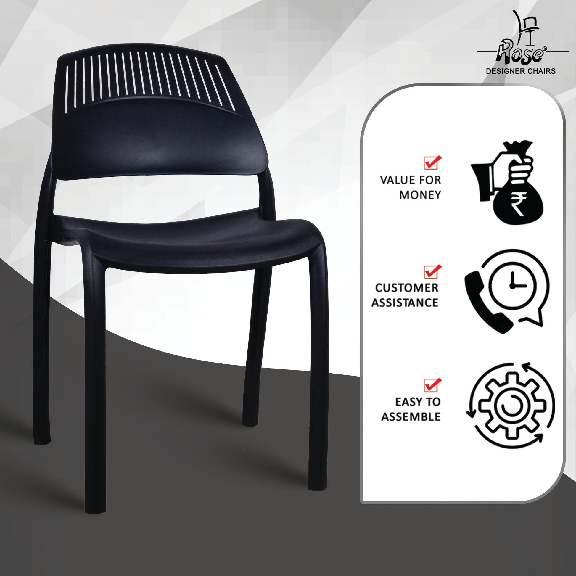 Riveria Cafe Chair set of 01 black