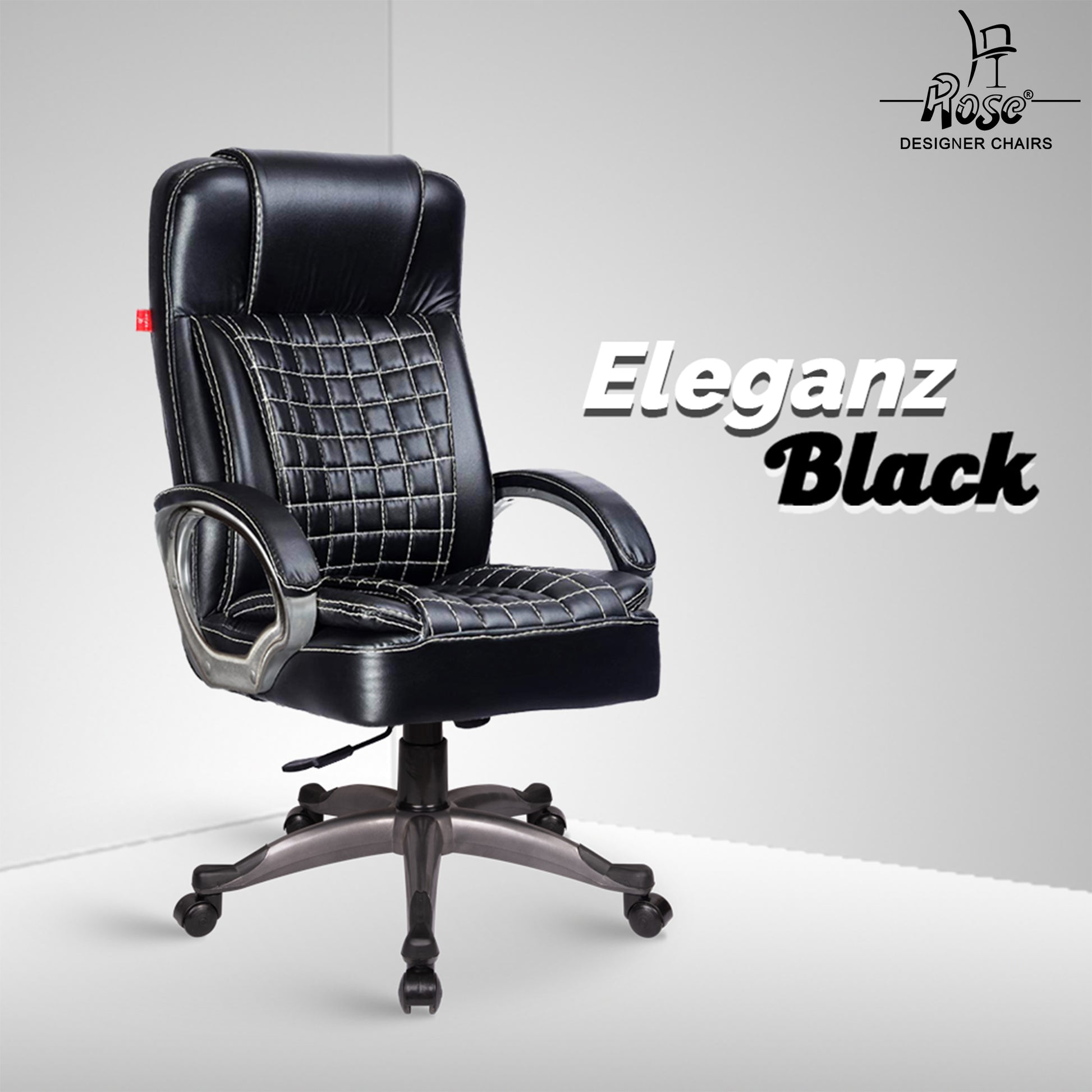 ROSE® Eleganz Leatherette Executive High Back Chair (Black)