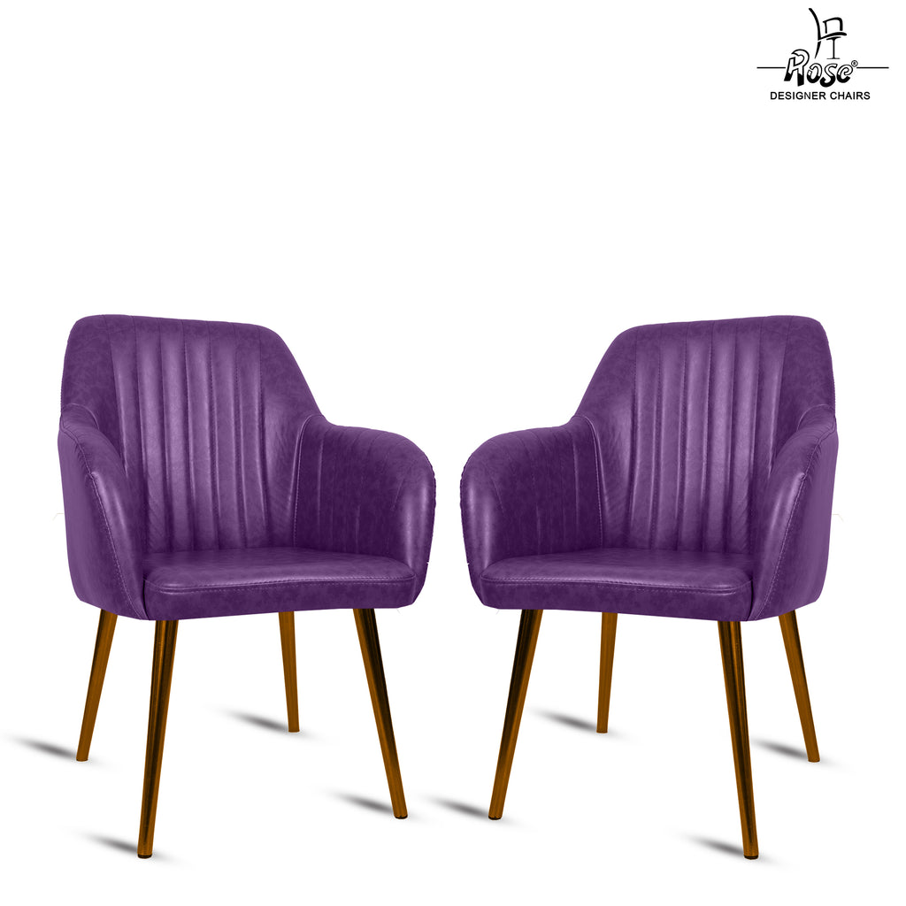 ROSE® Viha Dining Chair | Accent Chair for Living Room with Gold Legs and Copper Legs