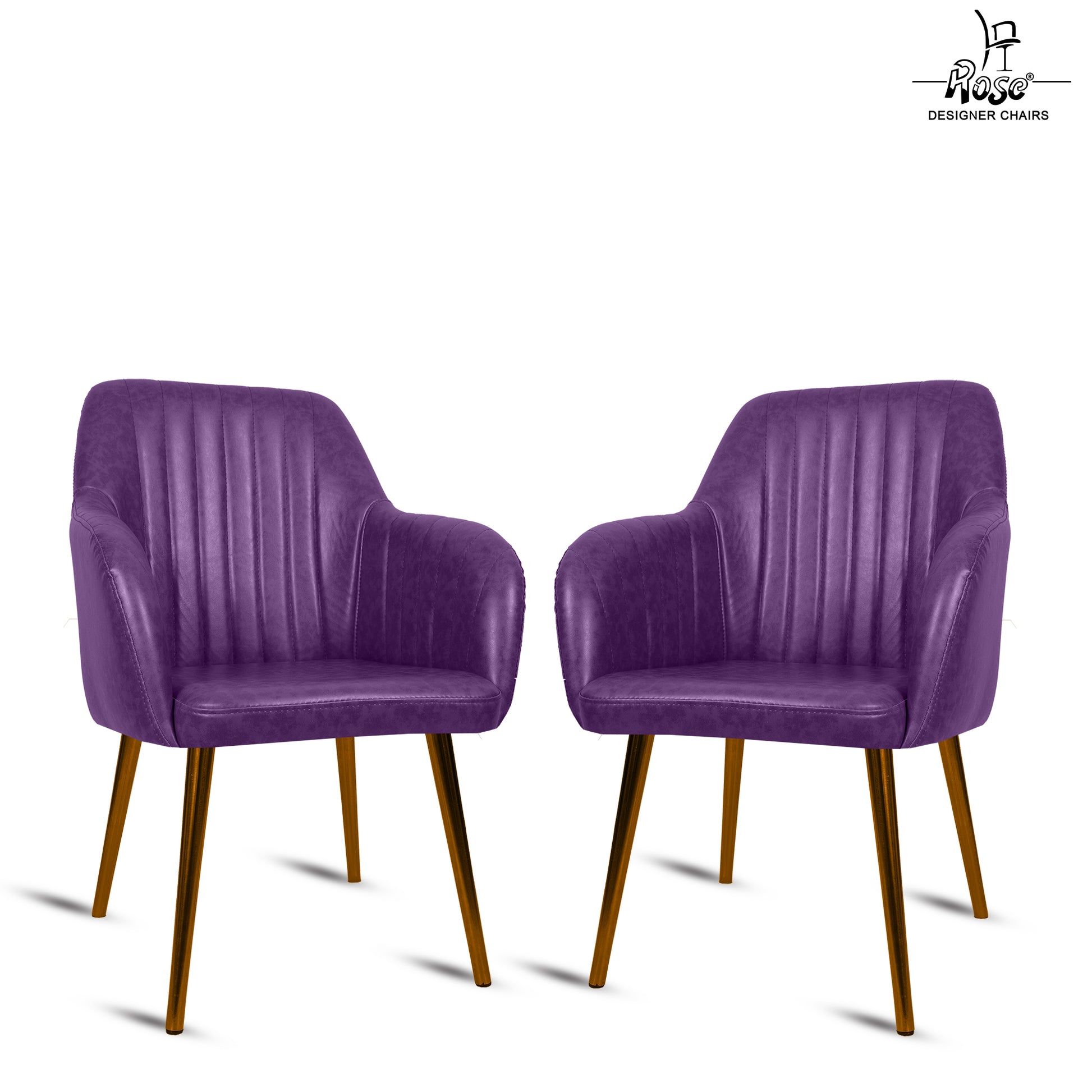 ROSE® Viha Dining Chair | Accent Chair for Living Room with Gold Legs and Copper Legs